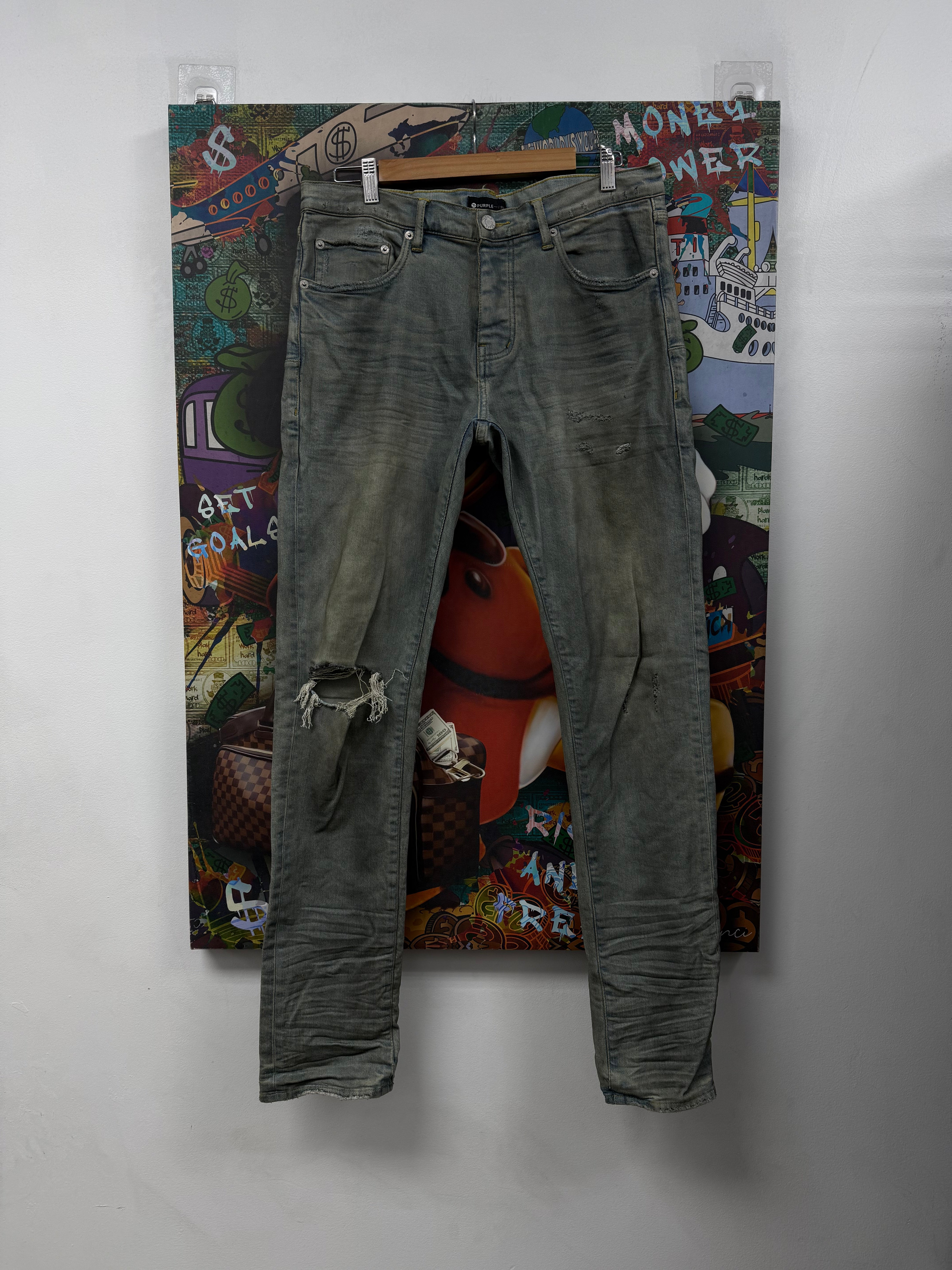 Purple Brand Vintage Wash Wax Jeans