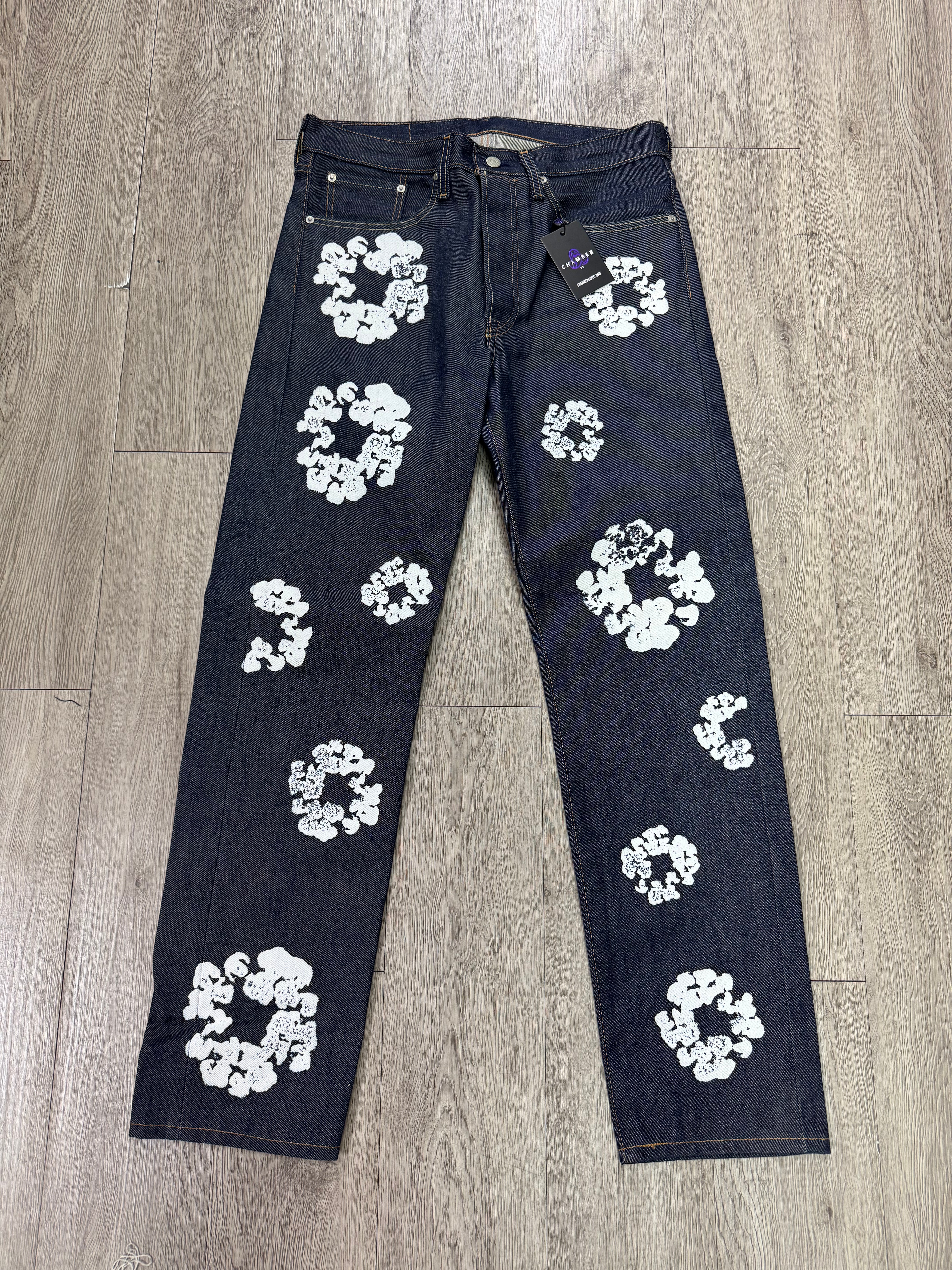 Denim Tears Navy Selvedge Wreath Jeans