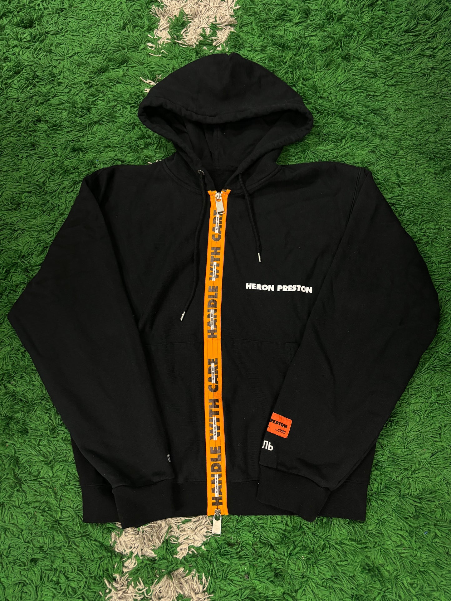 Heron Preston Zip Up Black Orange Used Medium