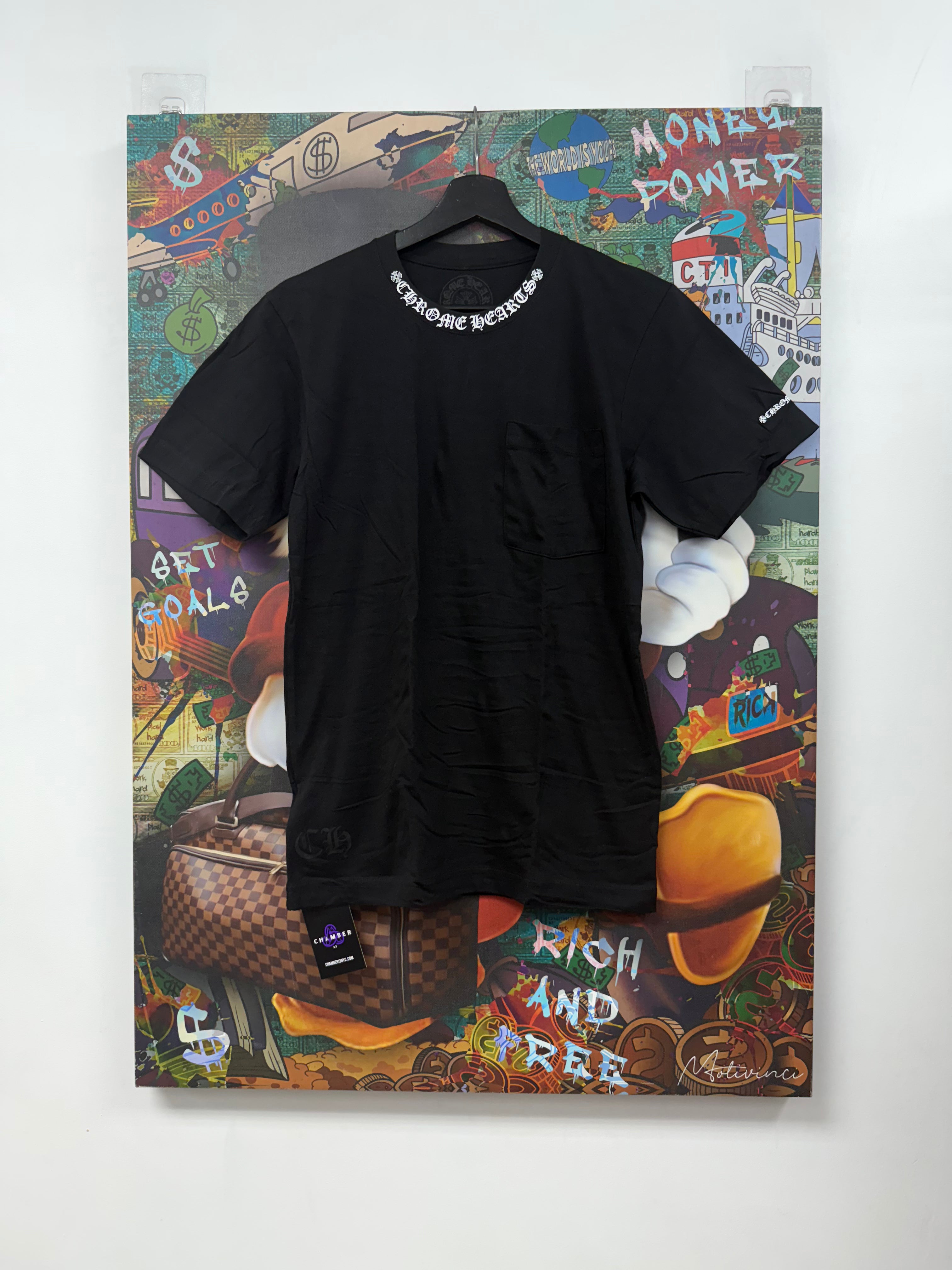 Chrome Hearts Black White Neck Logo Tee