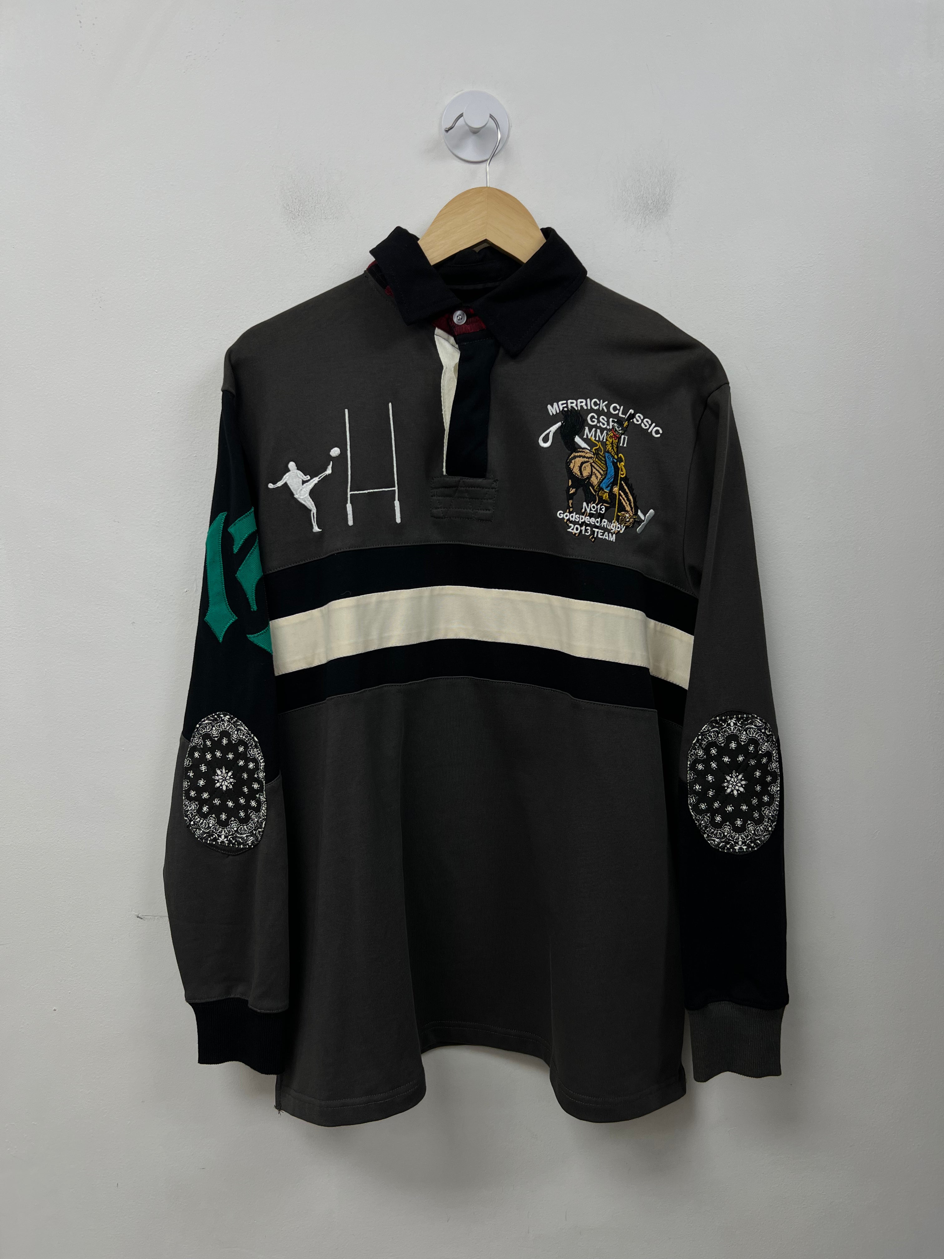 Godspeed Grey Black Polo Rugby