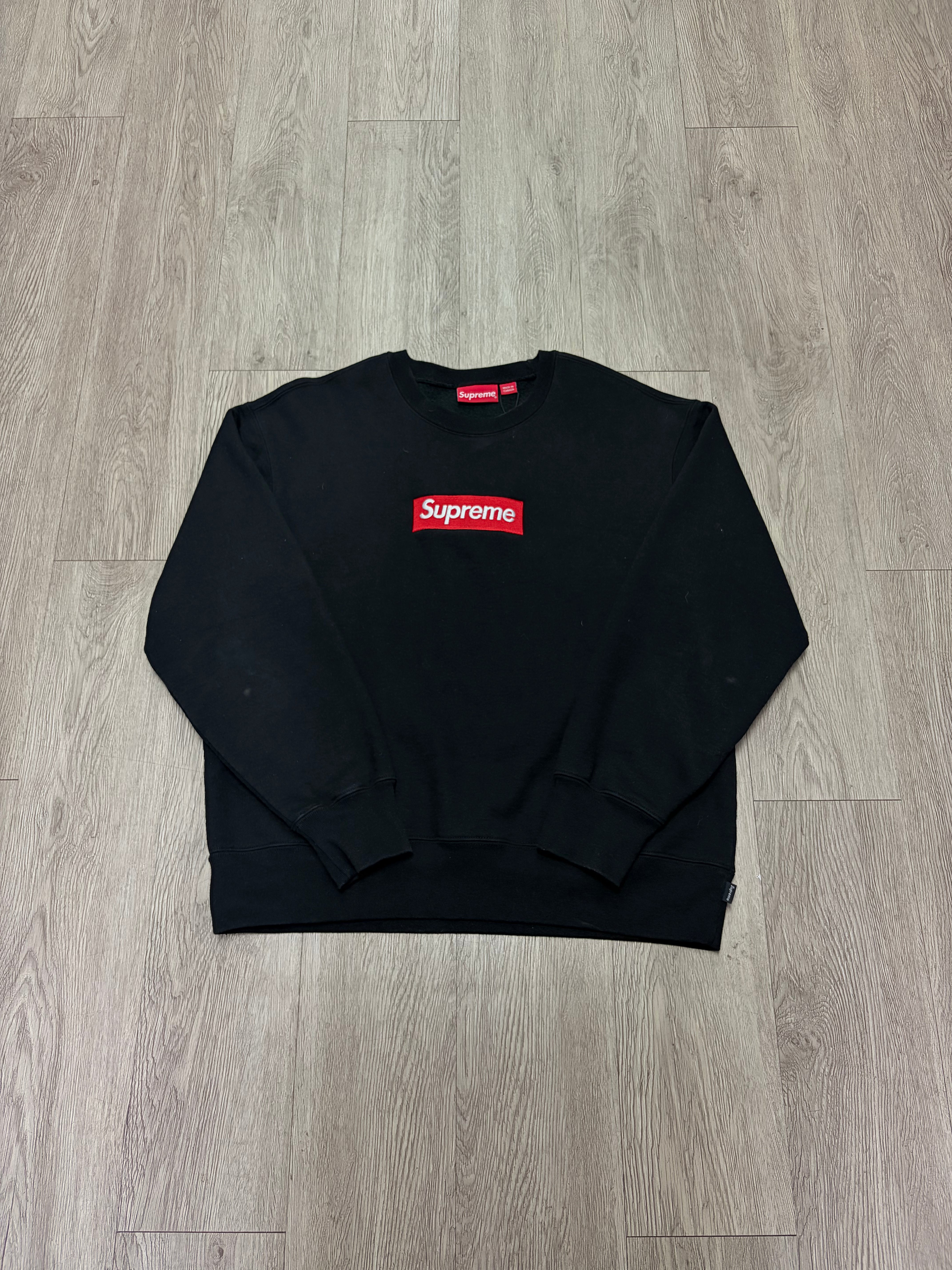 Supreme Black Red Box Logo Crewneck