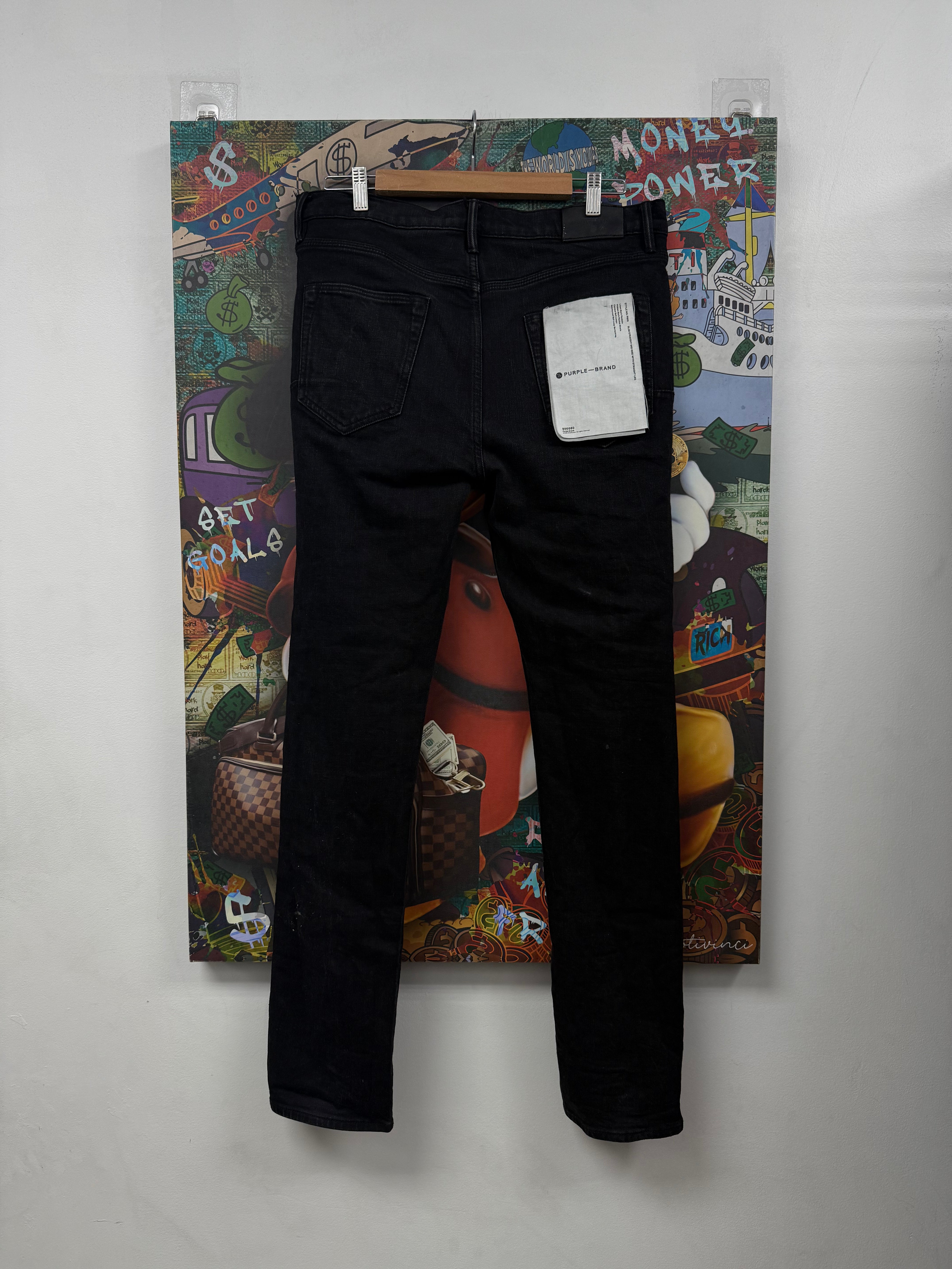 Purple Brand Black Wash Plain Jeans