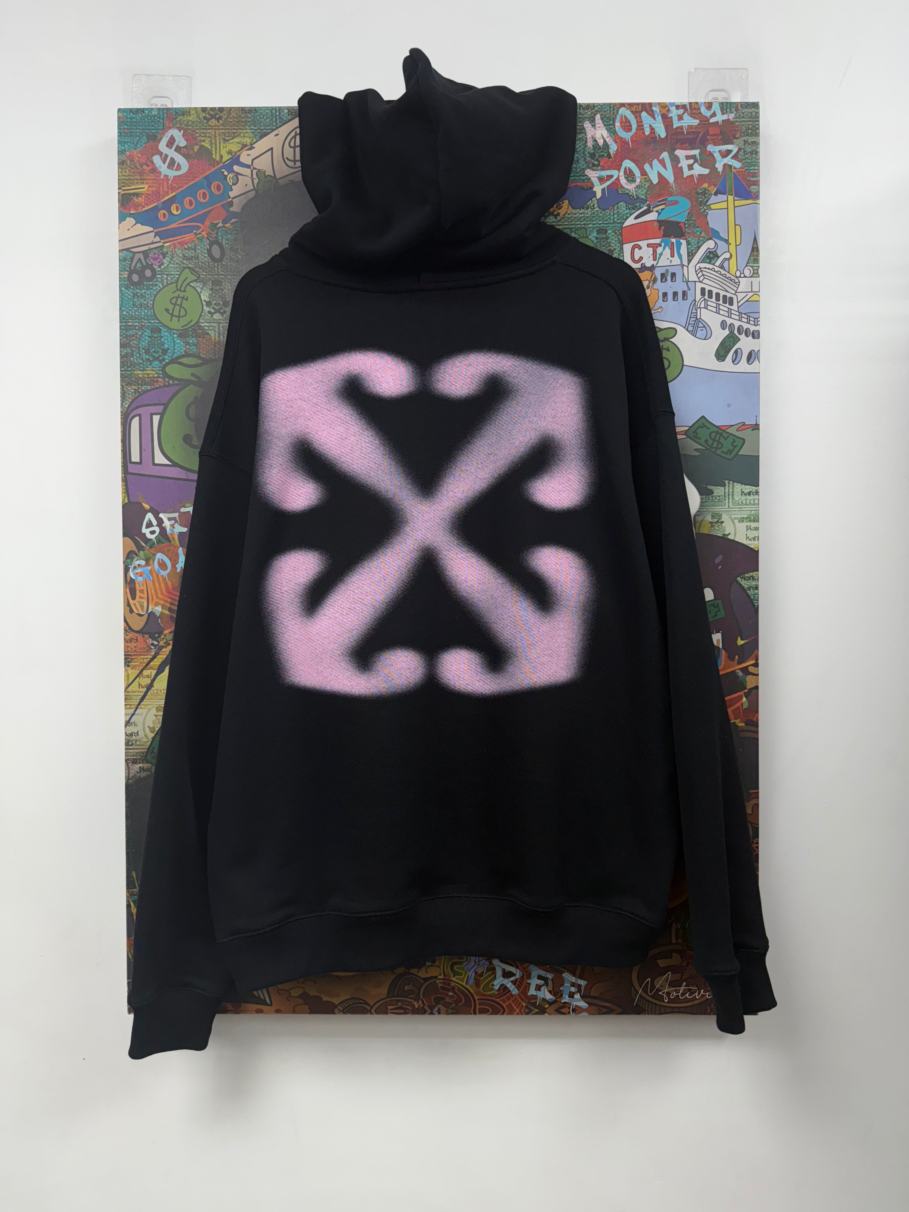 Off White Black Pink Vanish Arrow Skate Hoodie