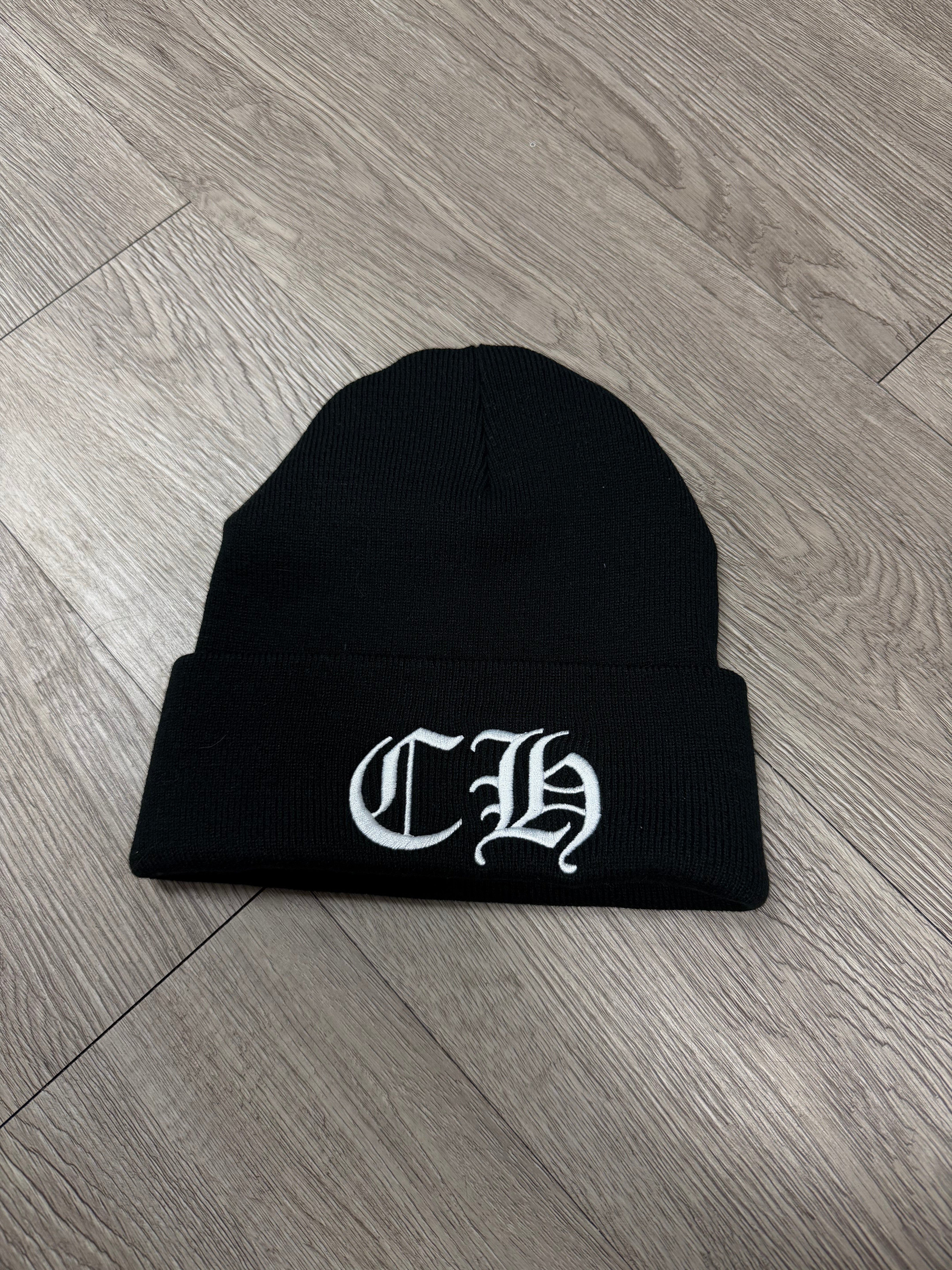 Chrome Hearts Black White CH Logo Beanie