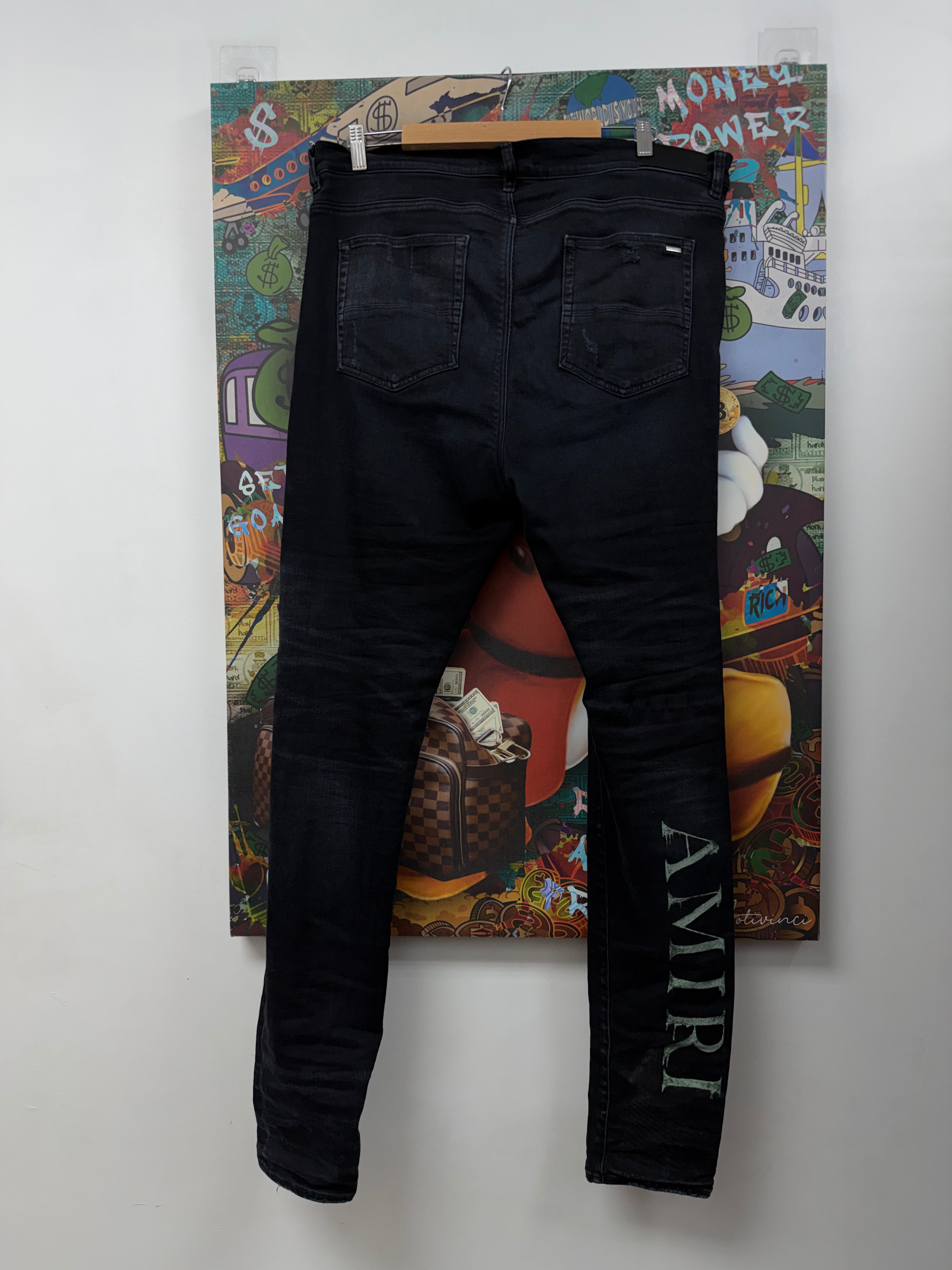 Amiri Black Wash MA Slime Logo Jeans