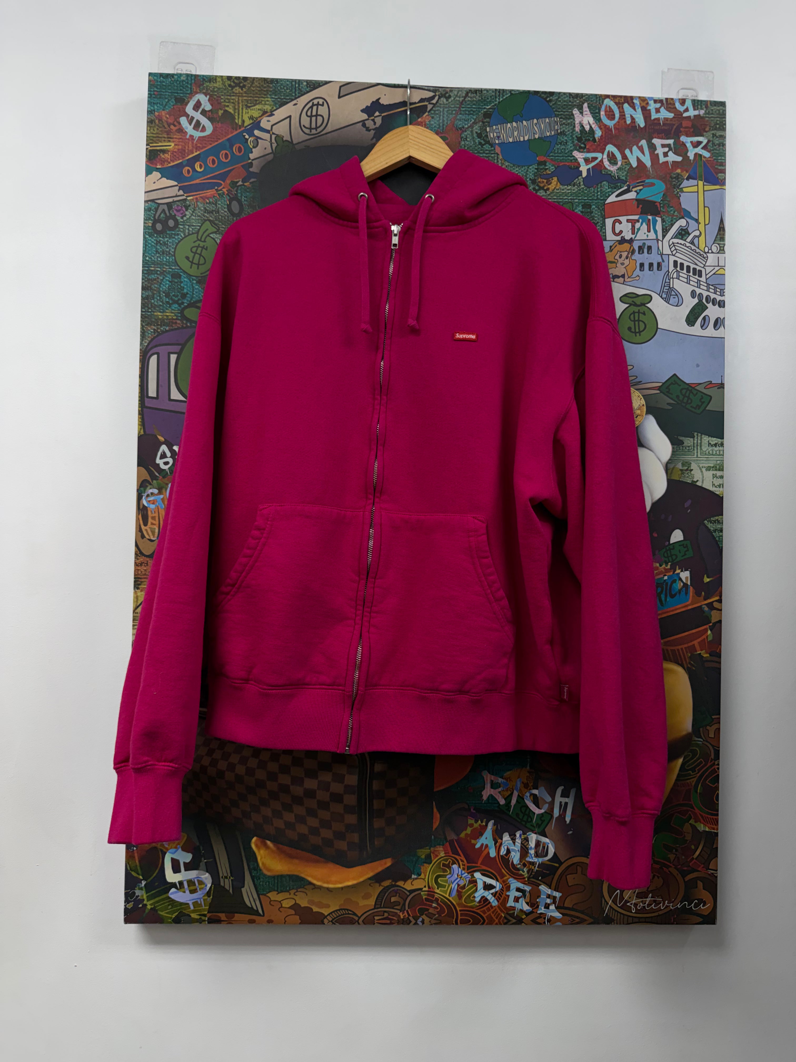 Supreme Hot Pink Small Box Logo Zip Up