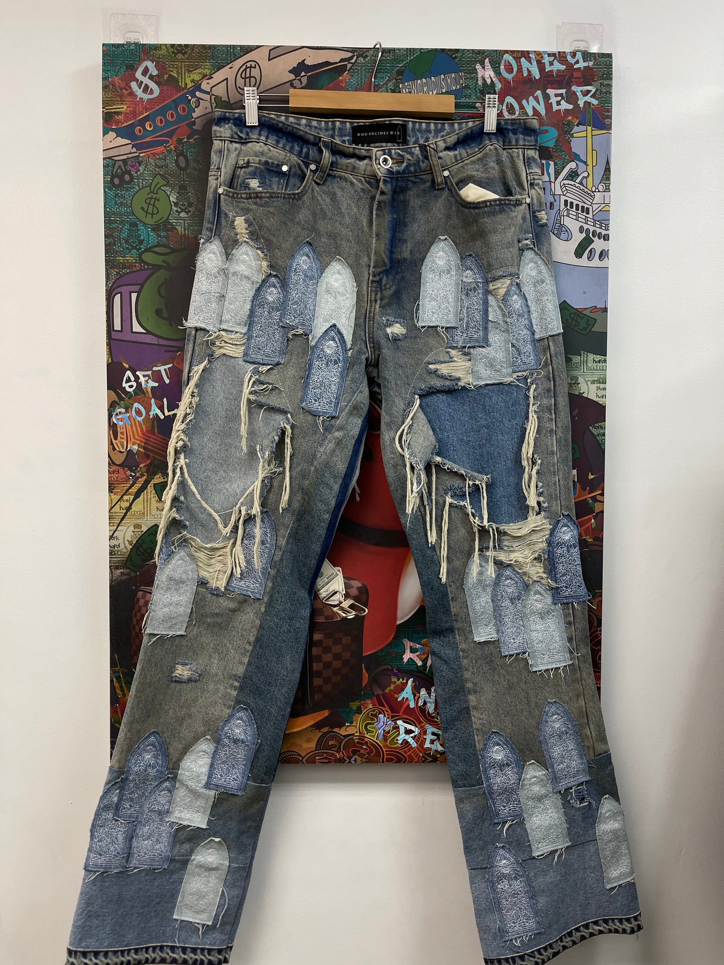 Who Decides War Patched Arch Denim Denim Jeans
