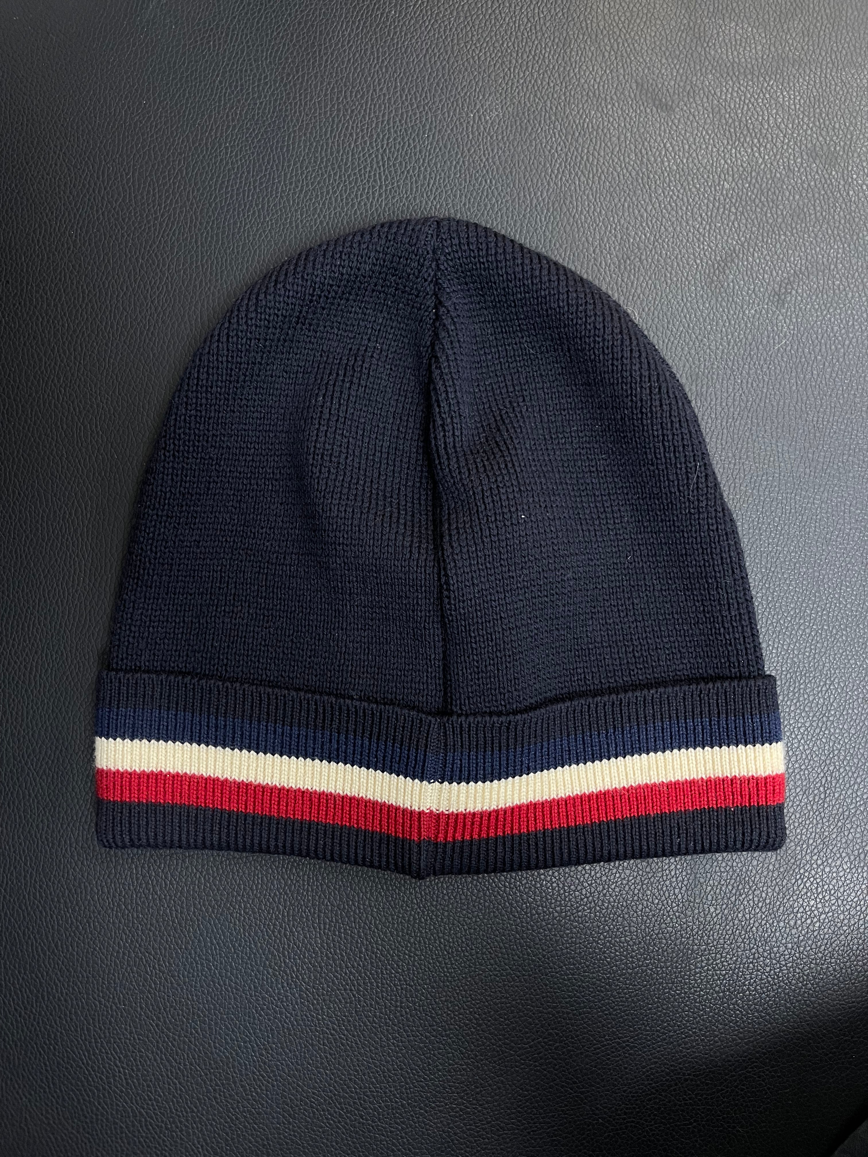 Moncler Navy Red White Striped Beanie