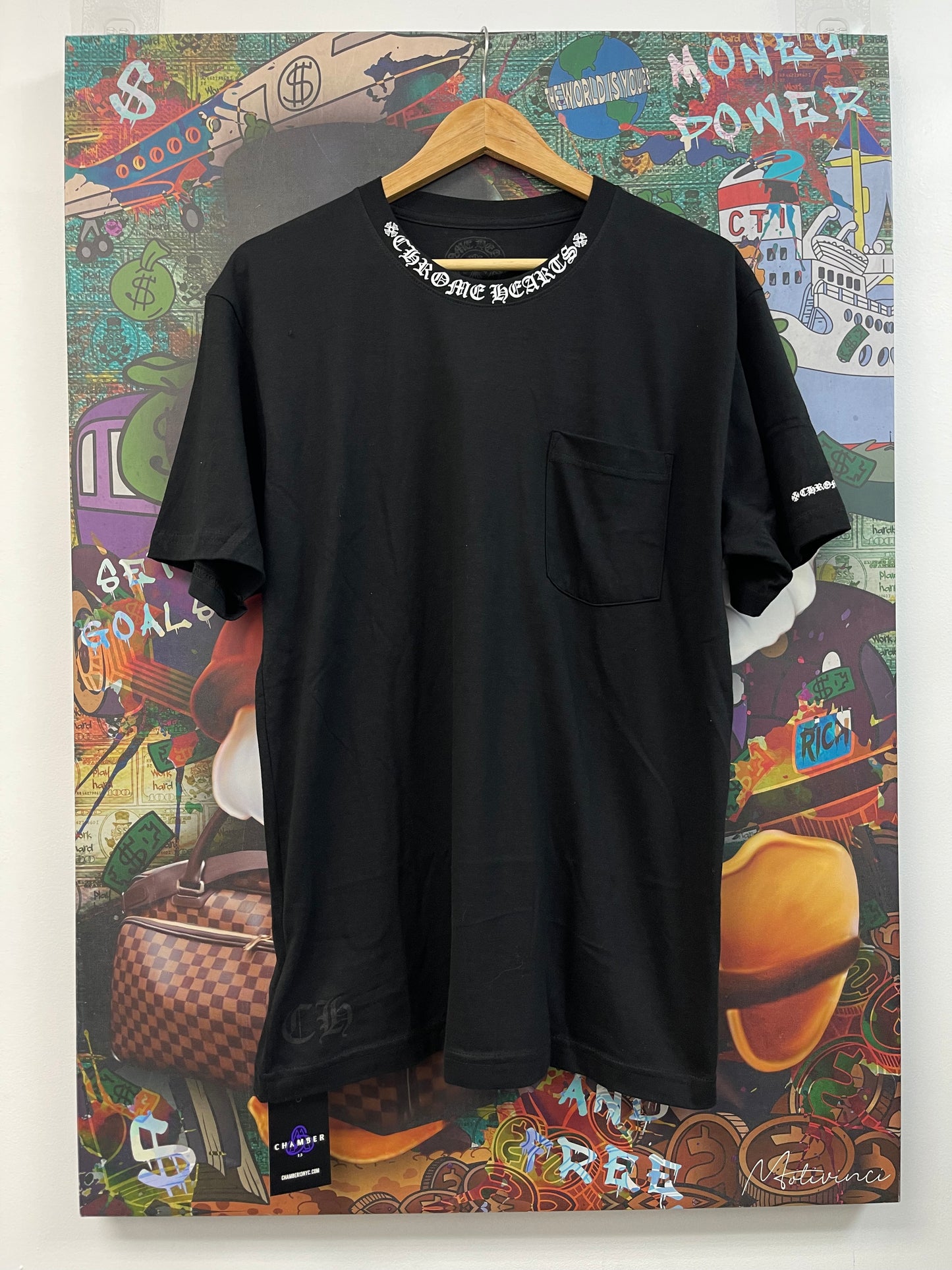 Chrome Hearts Neck Logo Black White Tee