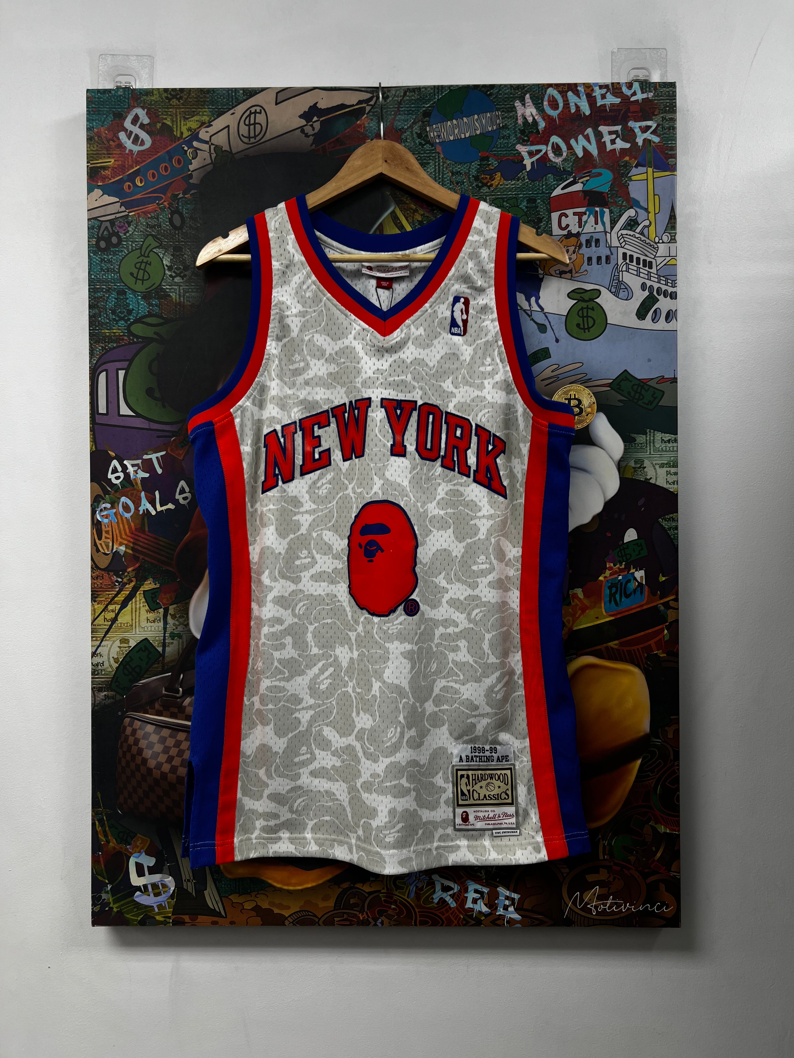 BAPE Orange Blue Knicks Sleeveless Jersey