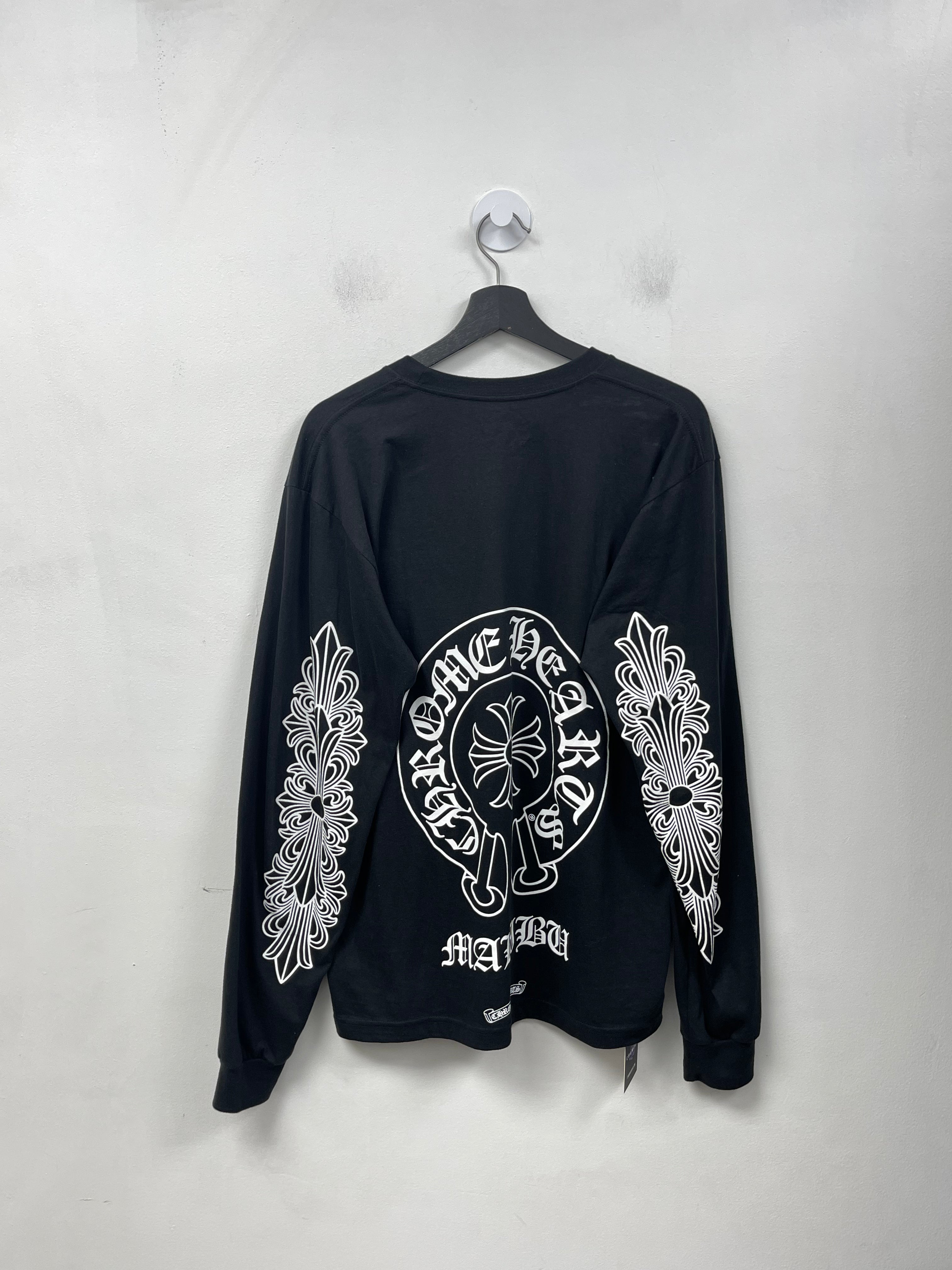 Chrome Hearts Black Malibu Floral Horseshoe Long Sleeve