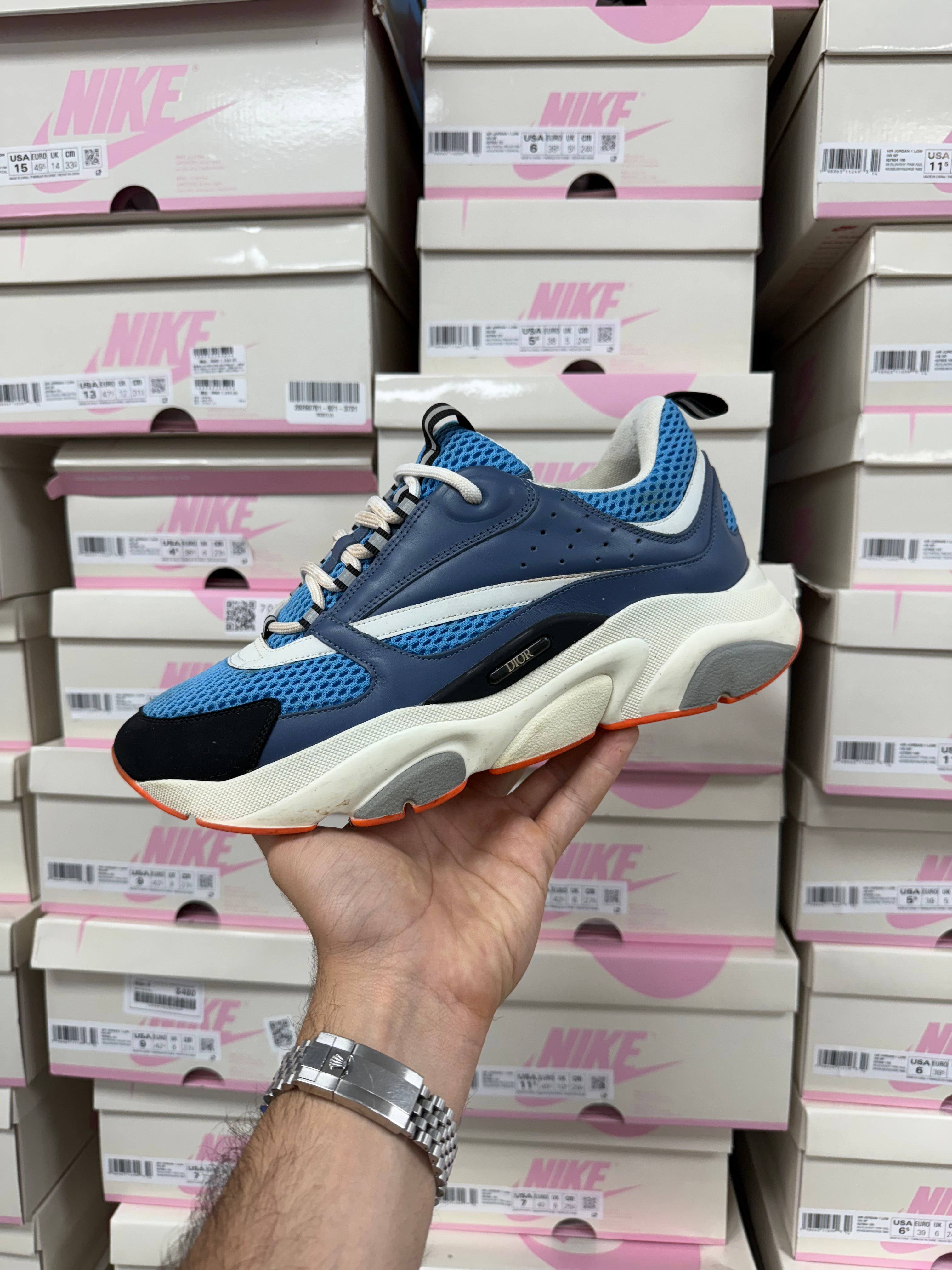 Dior B22 Blue Orange Sneakers