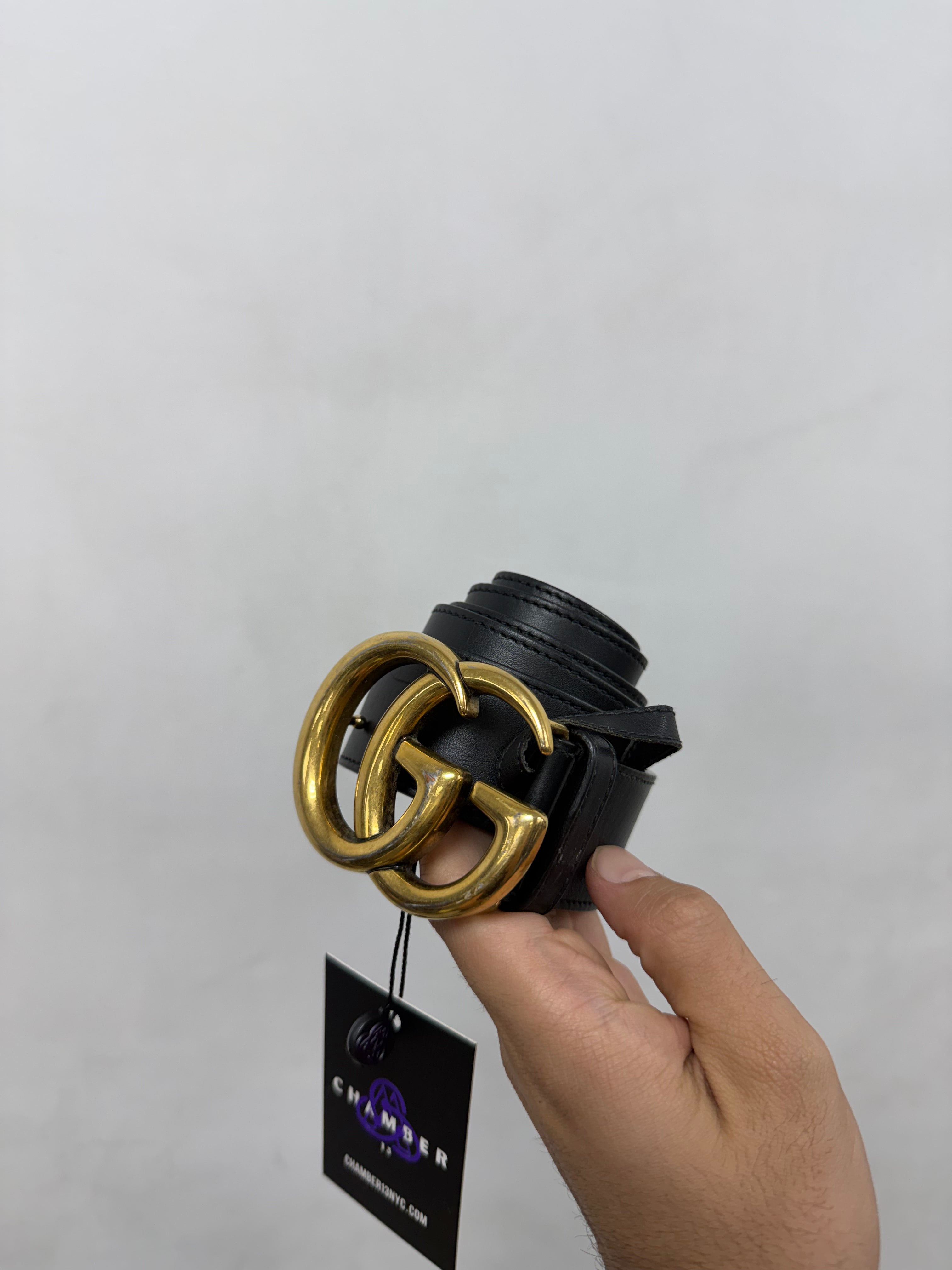 Gucci Black Gold GG (95-38) Belt