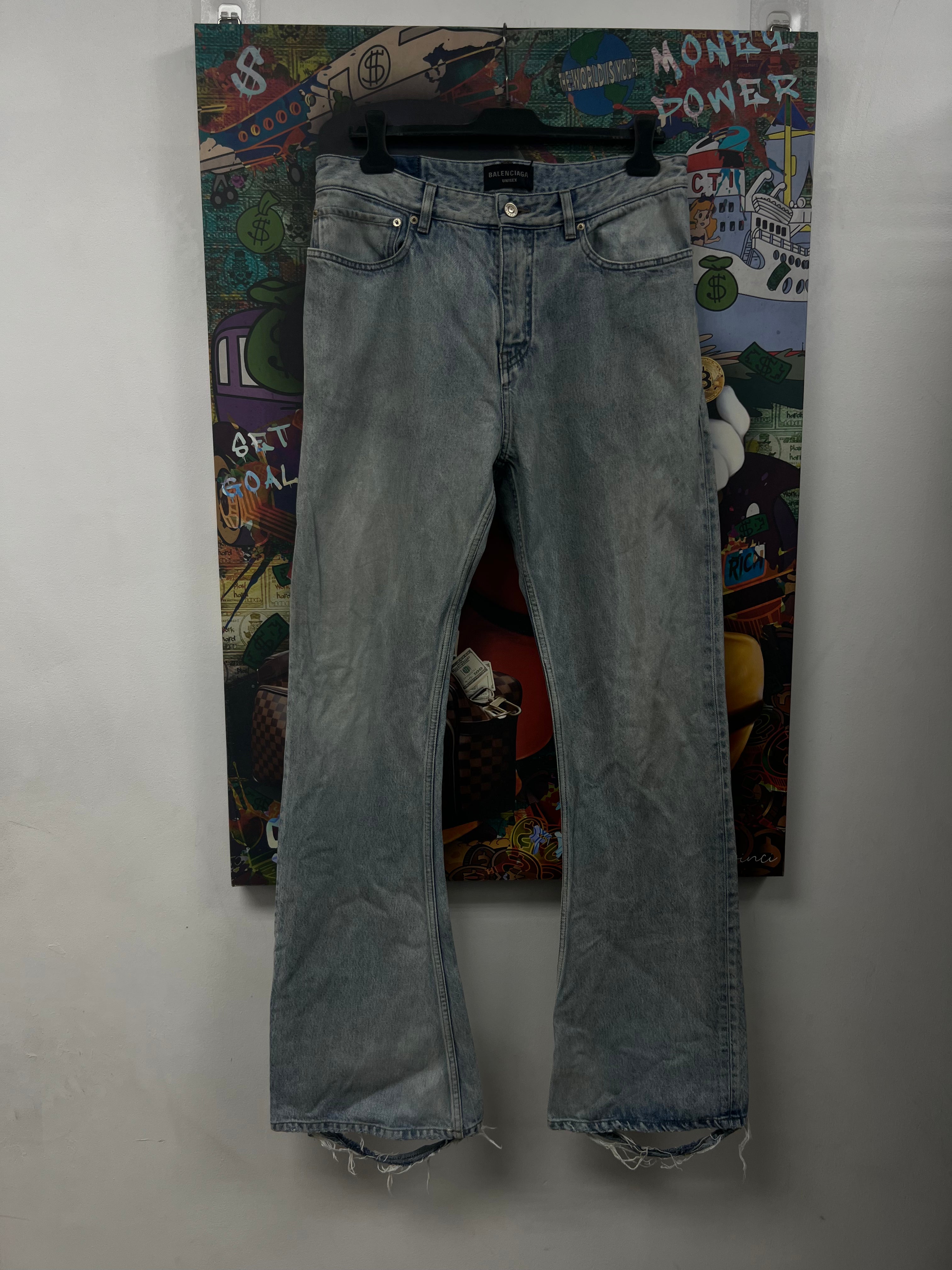 Balenciaga Light Wash Dirty Blue Organic Japanese Twill Jeans