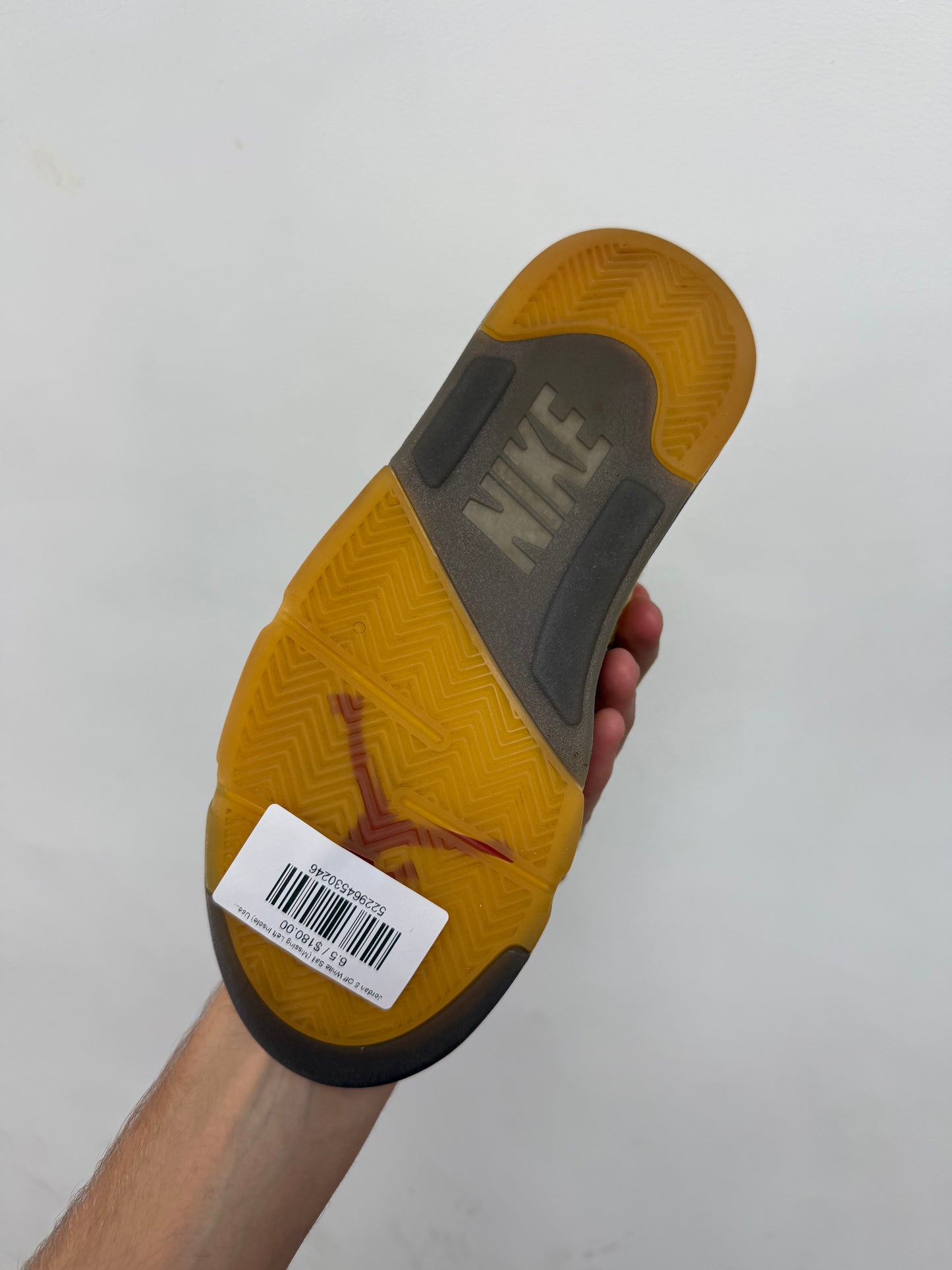 Jordan 5 Off White Sail (Missing Left Insole) Used With Box