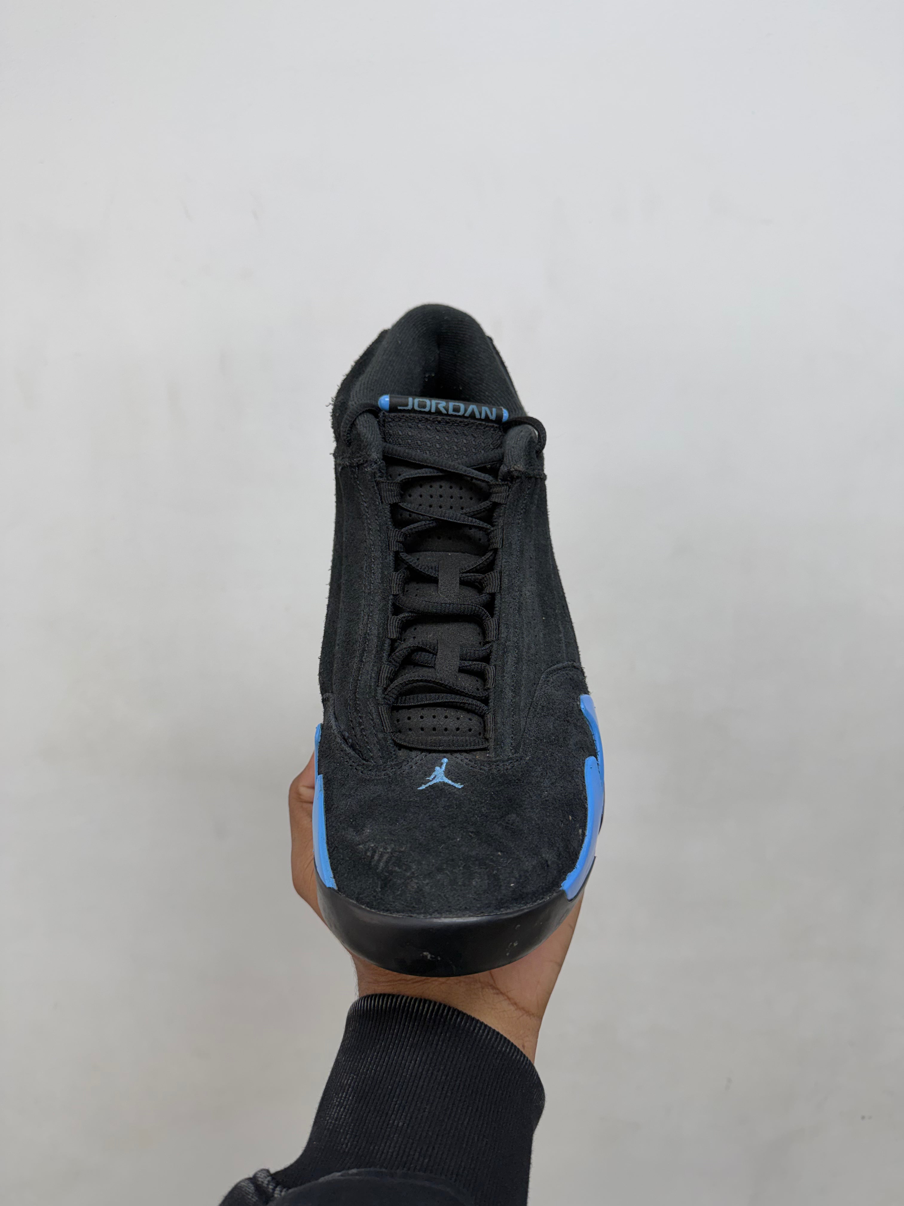 Jordan 14 Black University Blue Sneakers