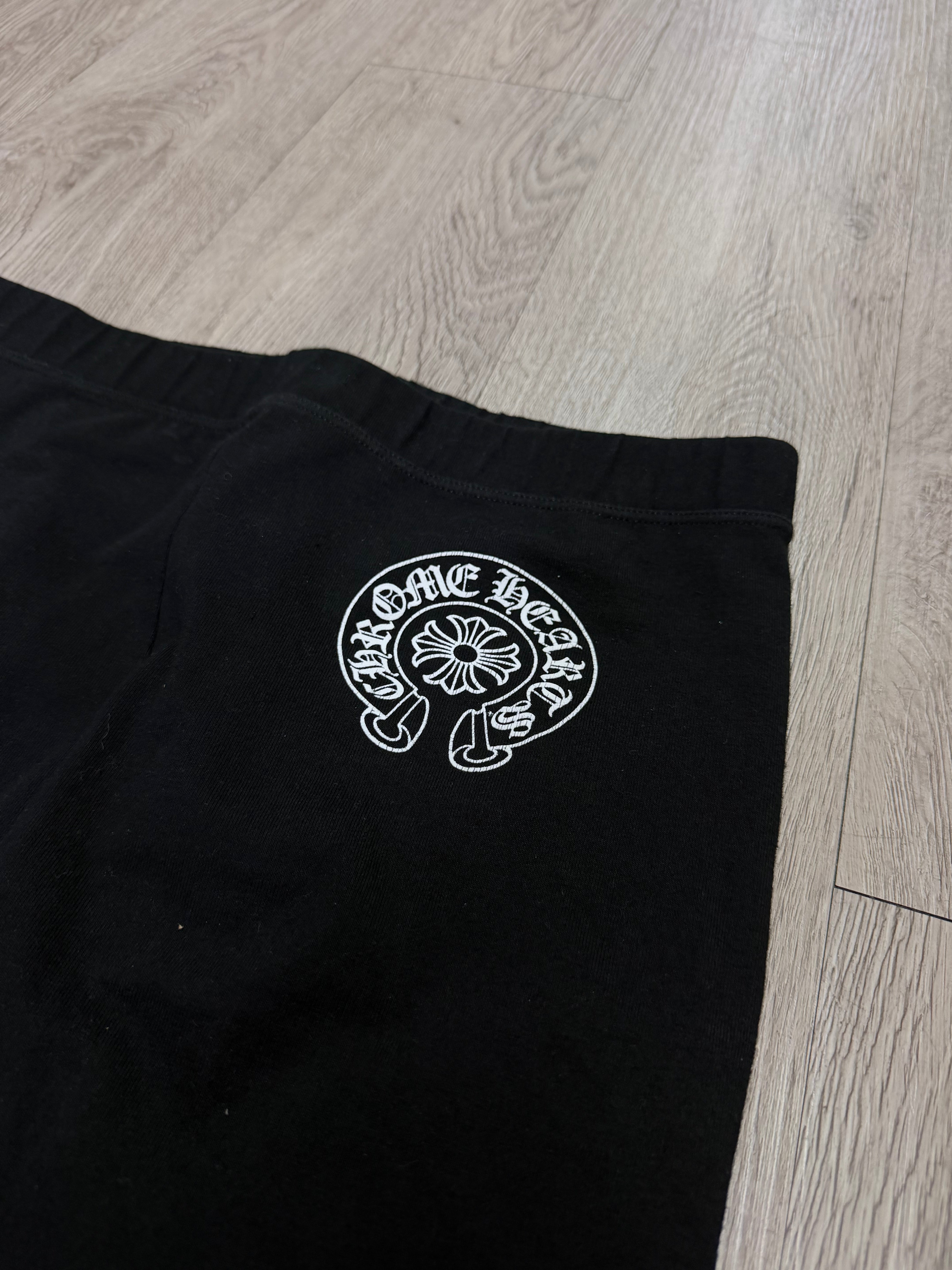 Chrome Hearts Black Horseshoe Logo Thick Leggings