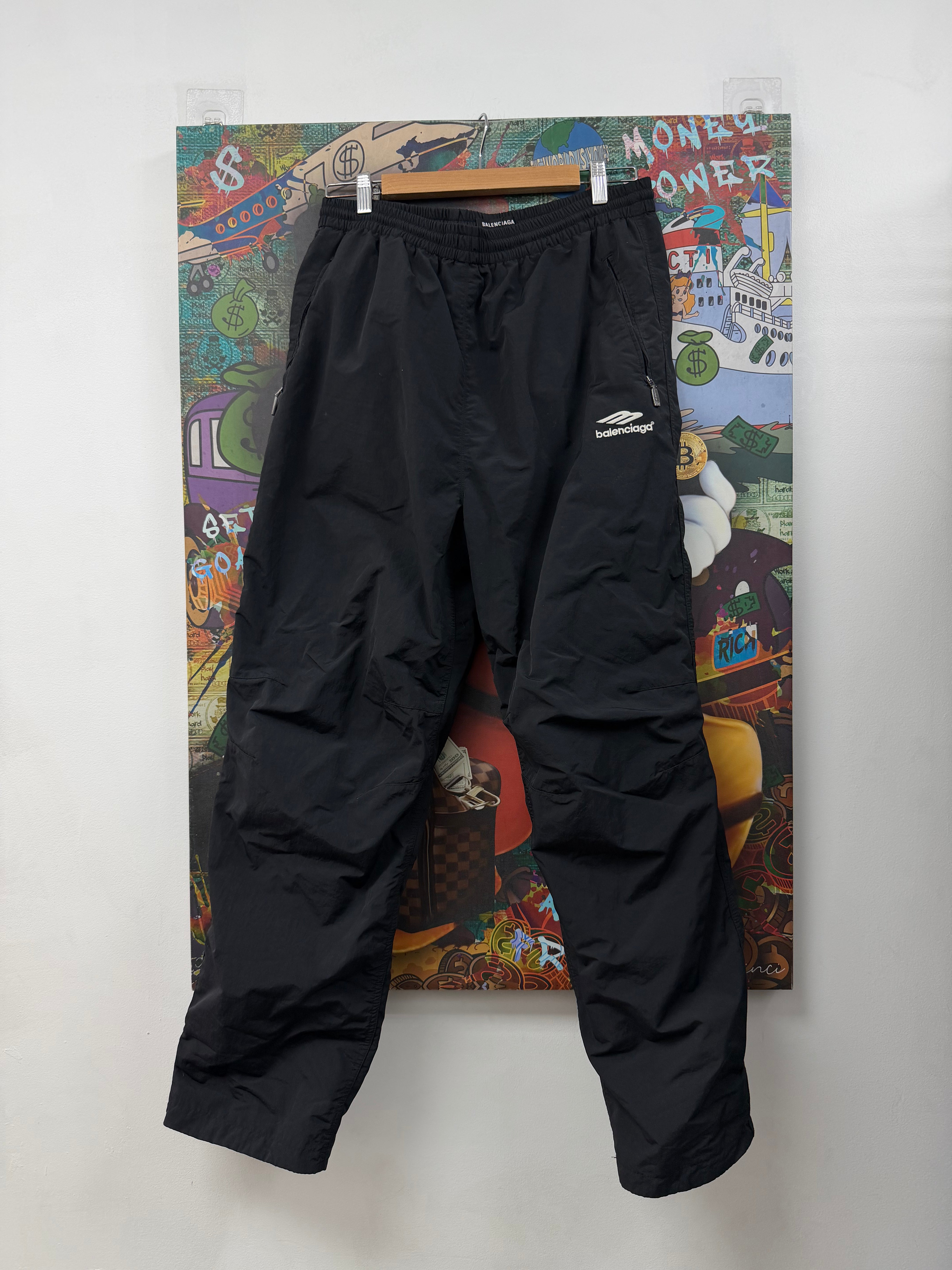 Balenciaga Black White Logo Track Pants