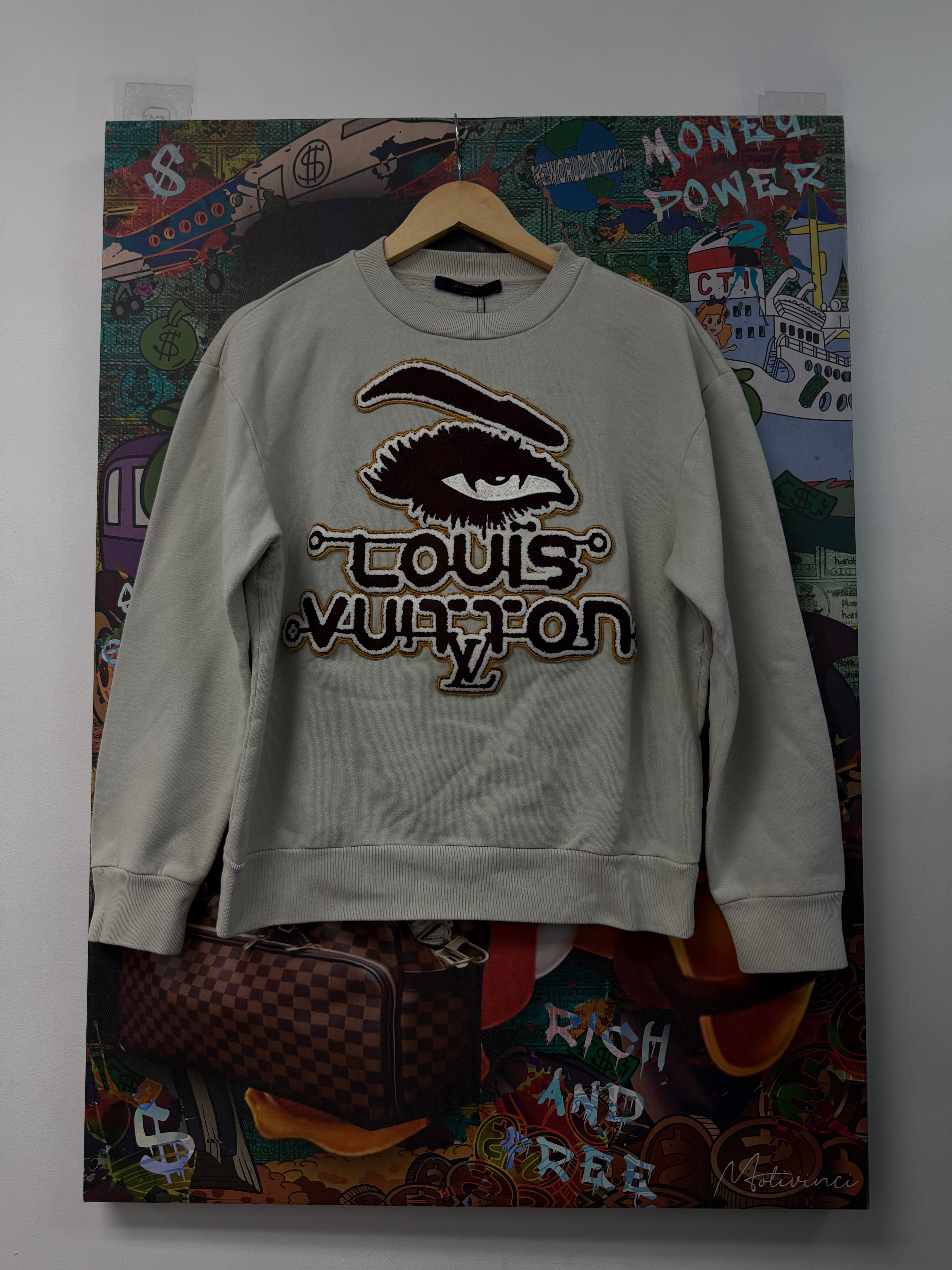 Louis Vuitton Cream Yellow Maroon Pharoh Eye Crewneck