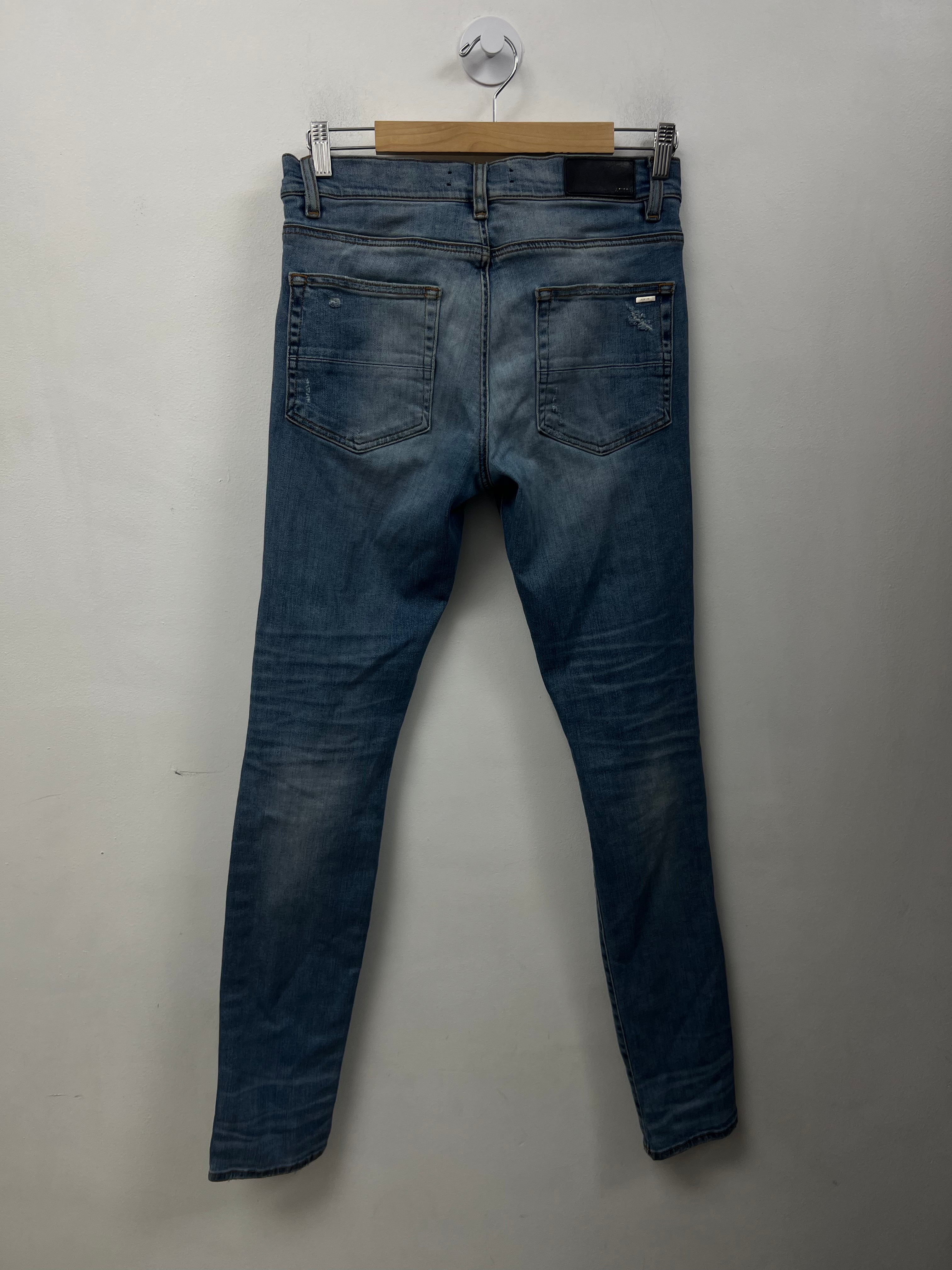Amiri MX1 Light Wash Black White Patch (Old Season Zipper) Jeans