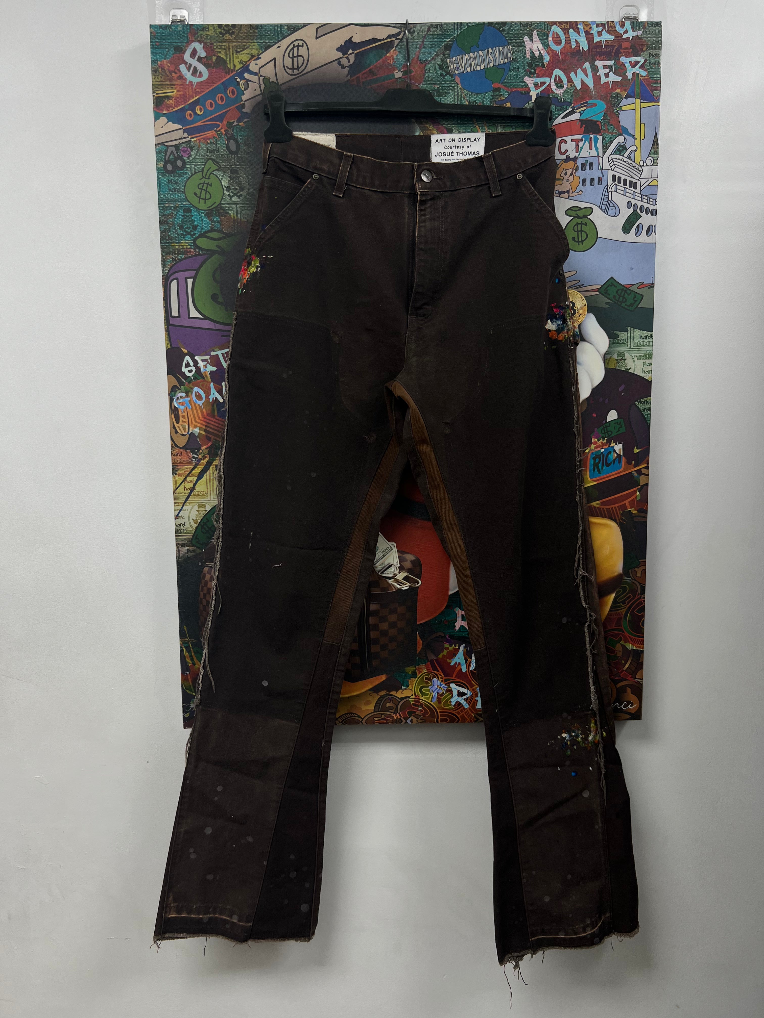 Gallery Dept Brown Splatter Flared (Altered Fits 32) Jeans