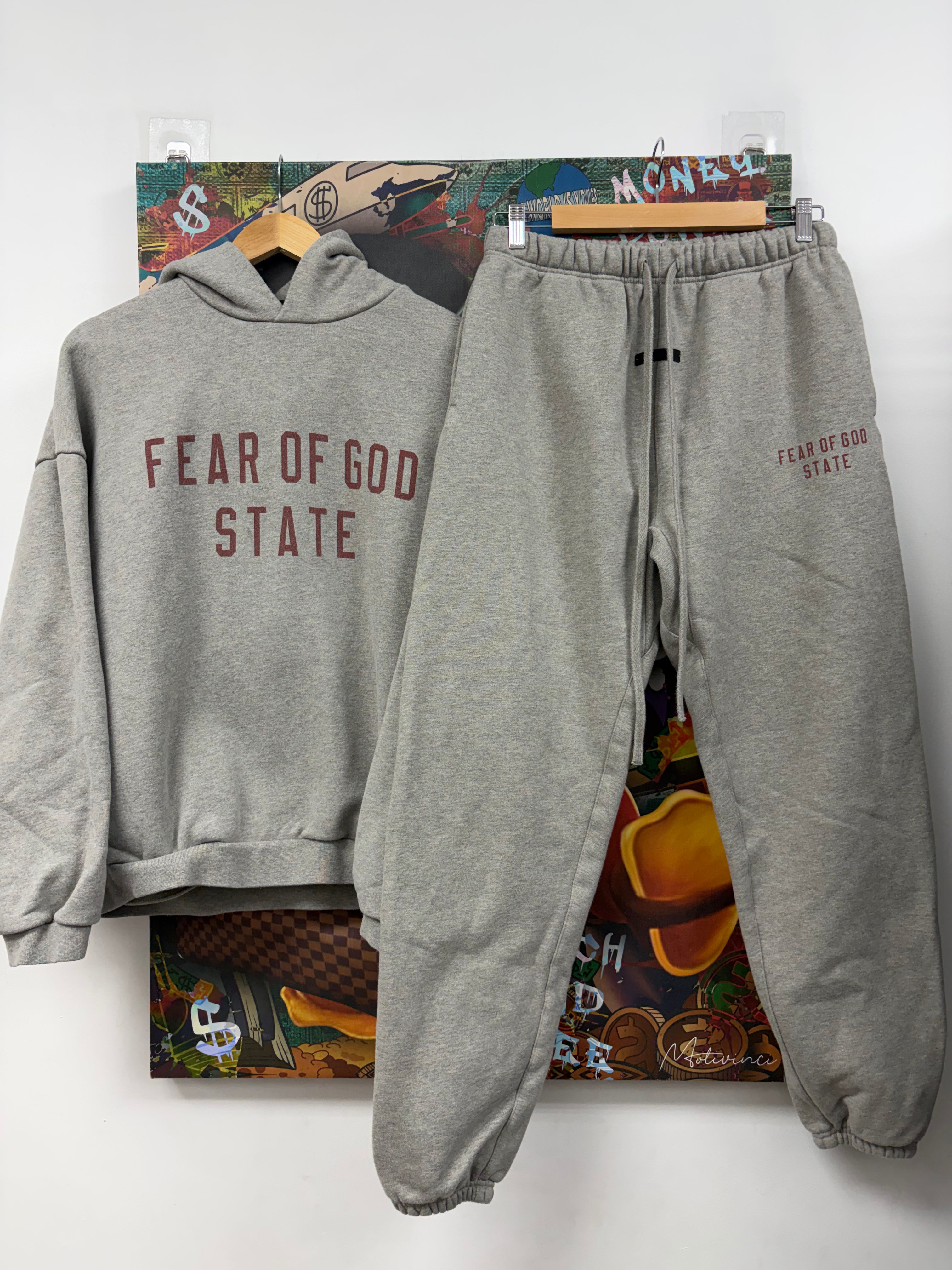 Essentials Grey Red FOG State Sweatsuit
