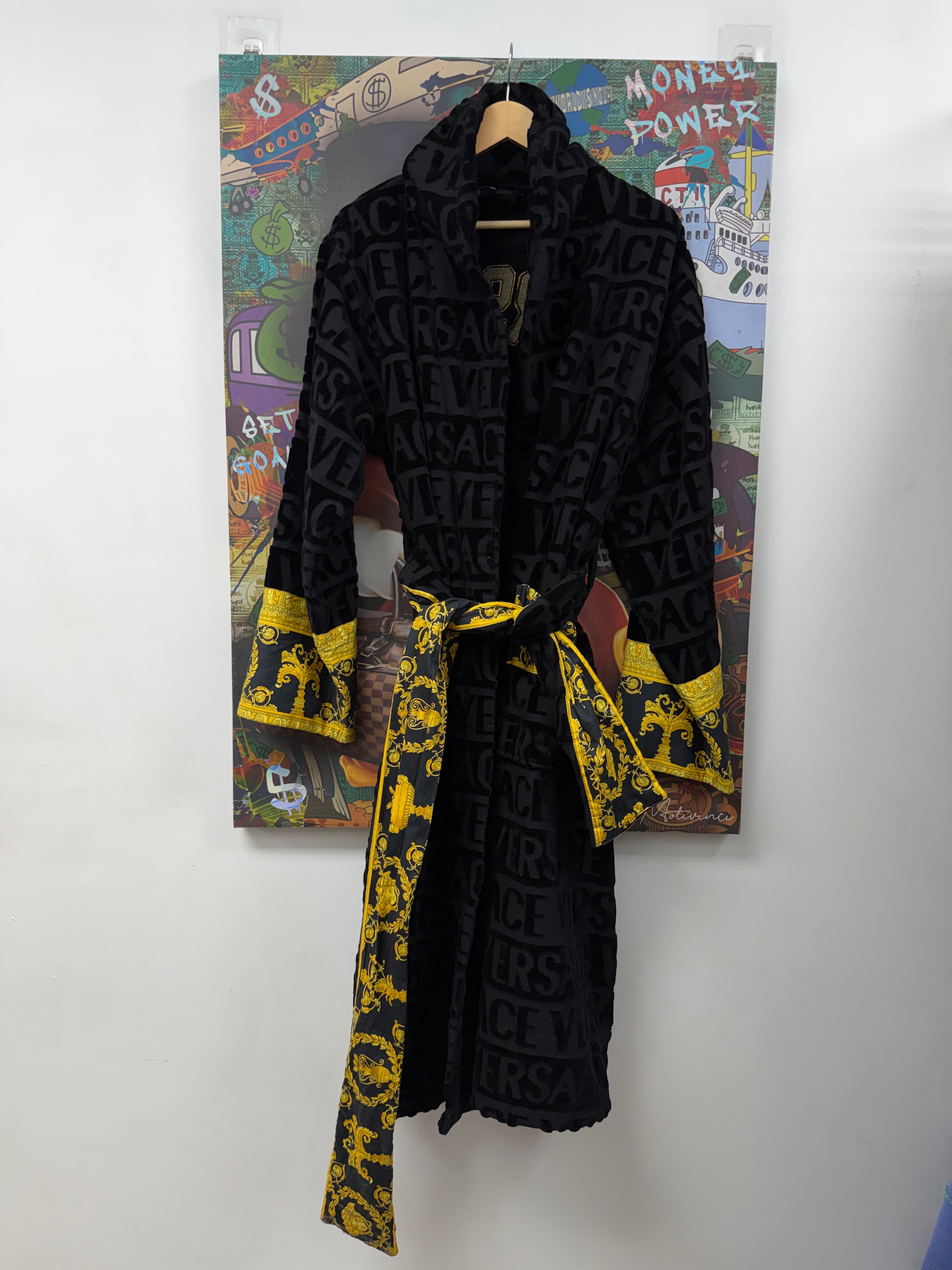 Versace Black Gold Monogram Accessories