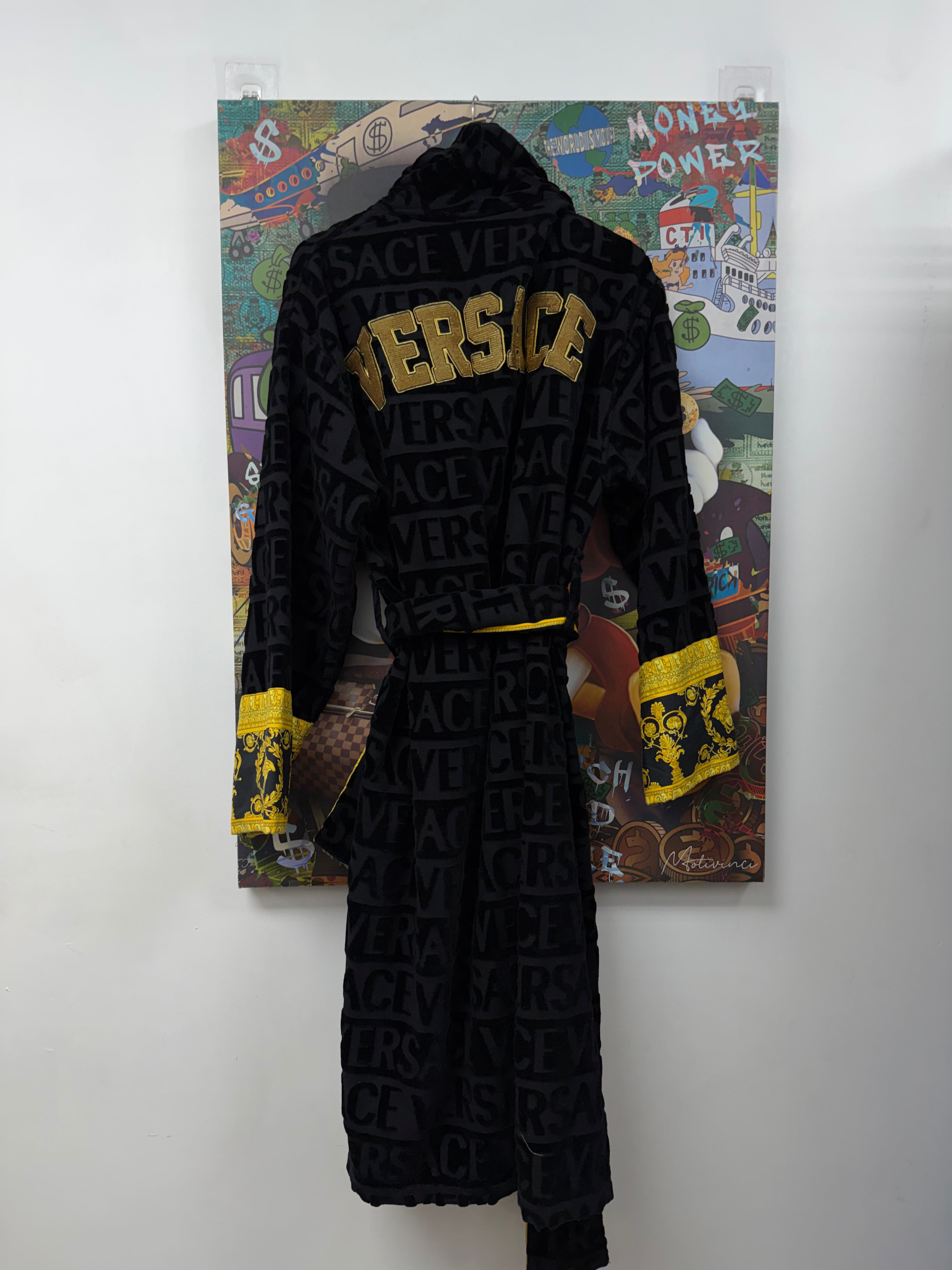 Versace Black Gold Monogram Accessories