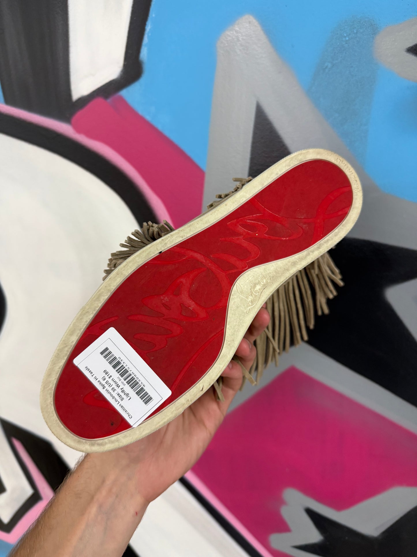Chrisitian Louboutin Spike Hi Tassle Lightly Worn With Box