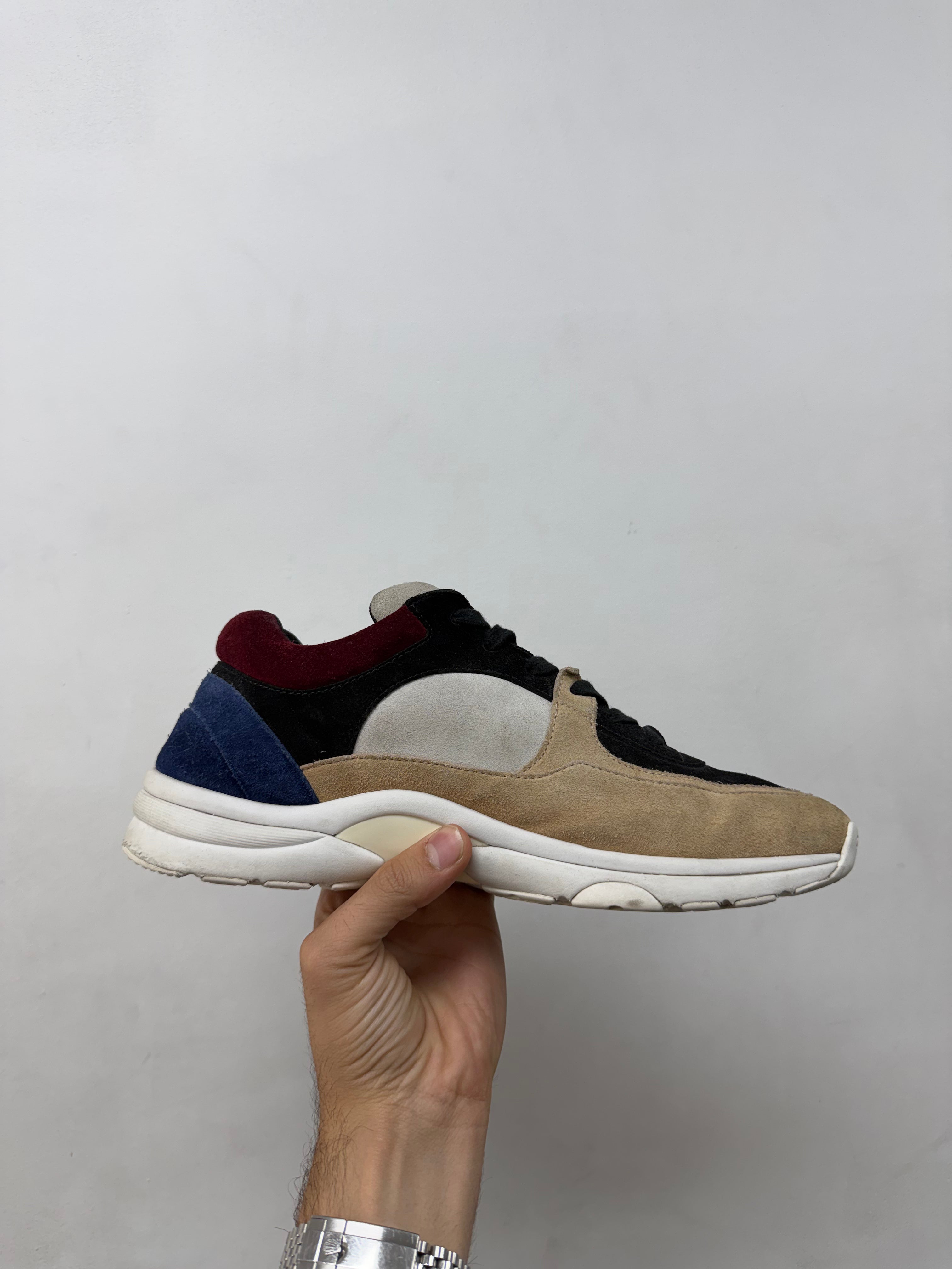 Chanel Stepper Multi Color Beige Maroon Blue Used 42 (US 9) No Box