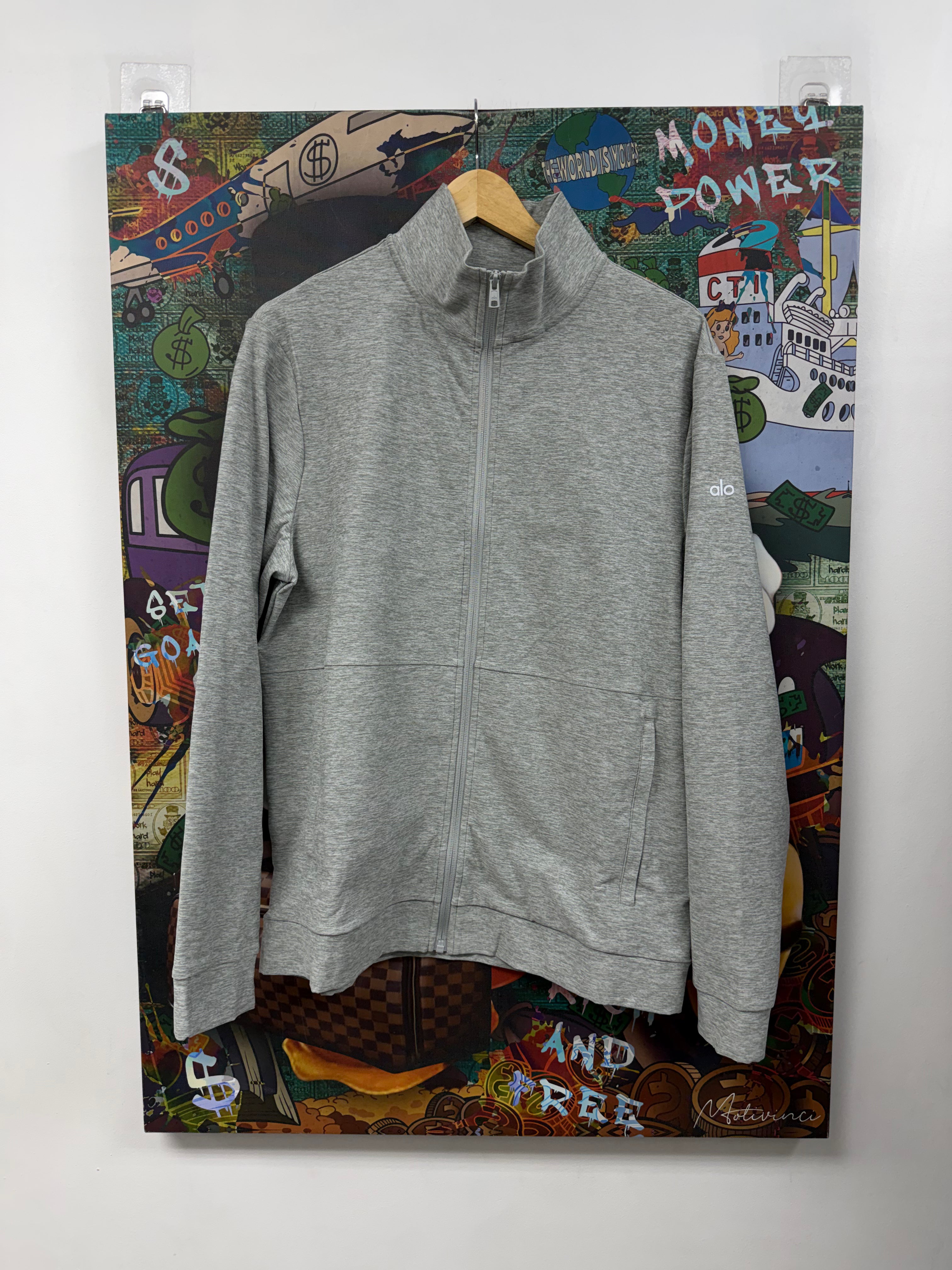 Alo Grey Thin Quarter Zip