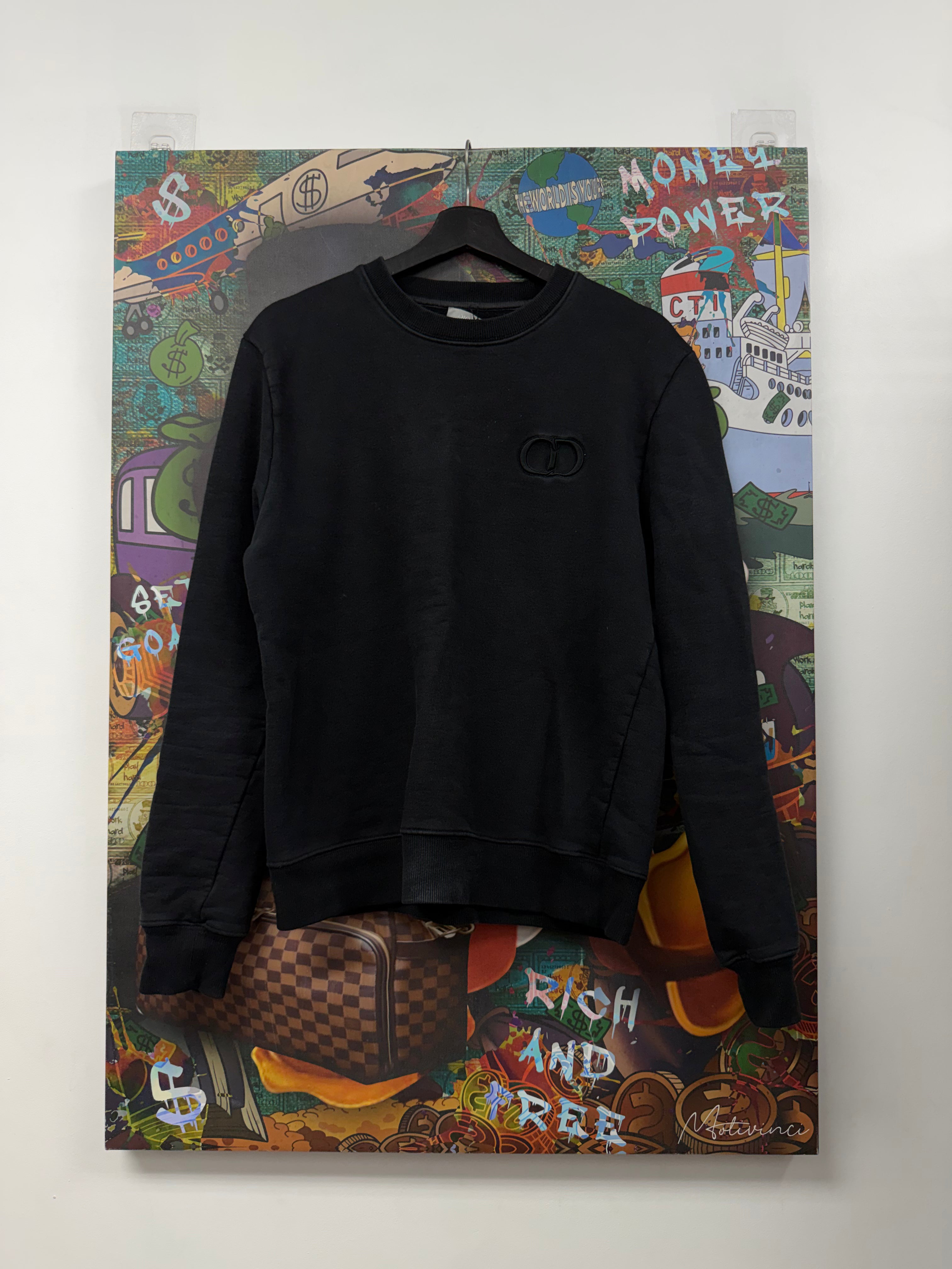 Dior Black Tonal CD Logo Crewneck