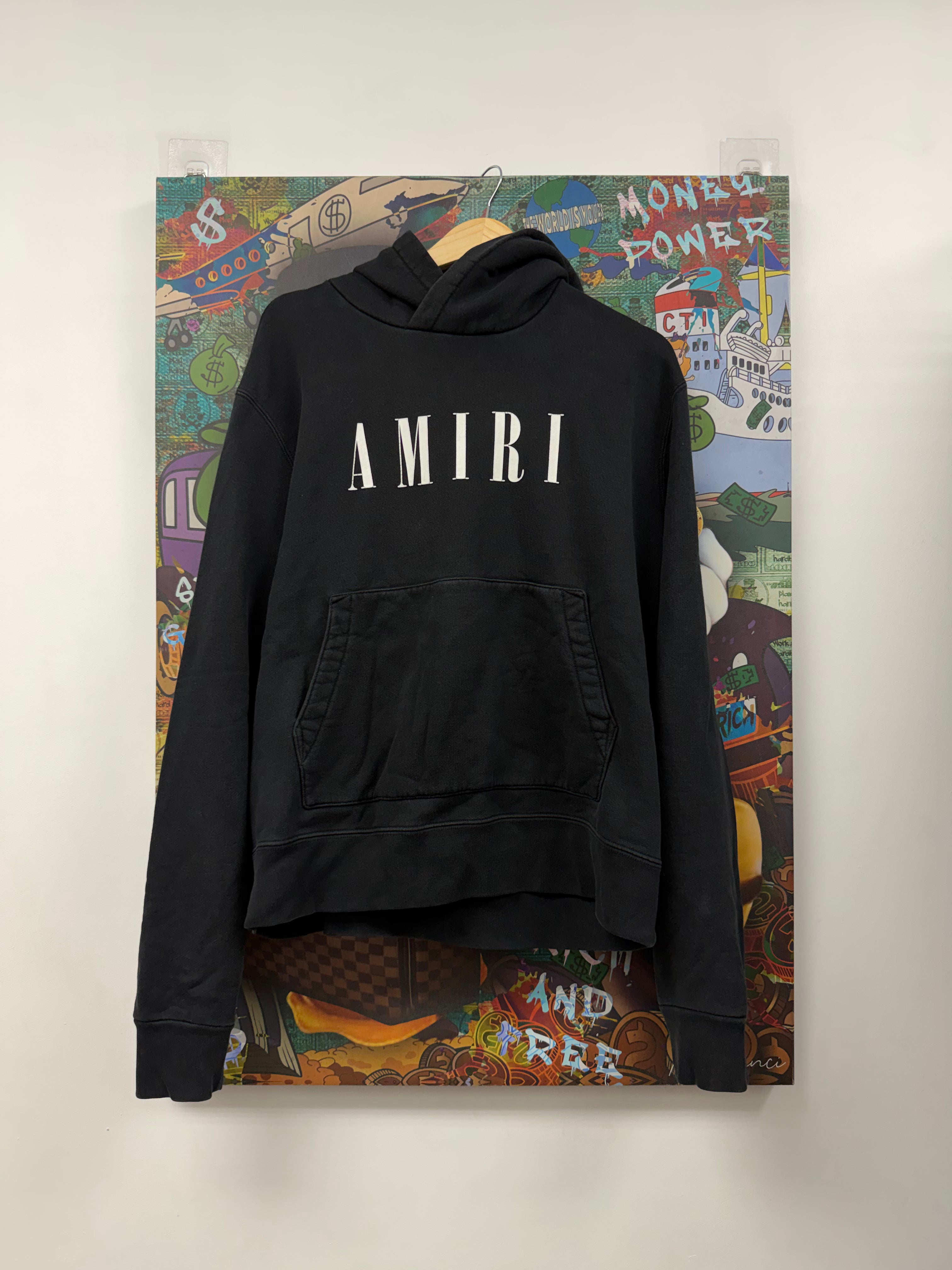Amiri Black White Core Logo Hoodie