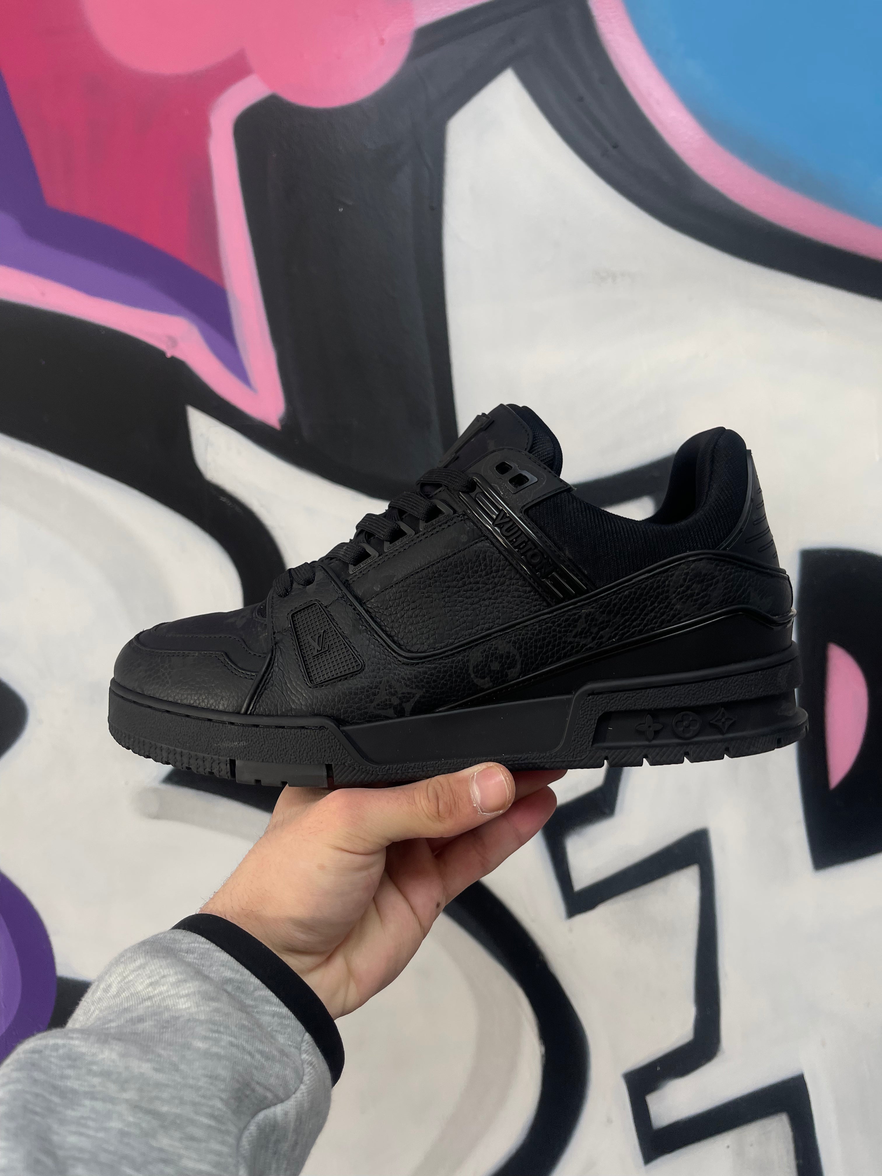 Louis Vuitton Black Monogram Trainer Sneakers