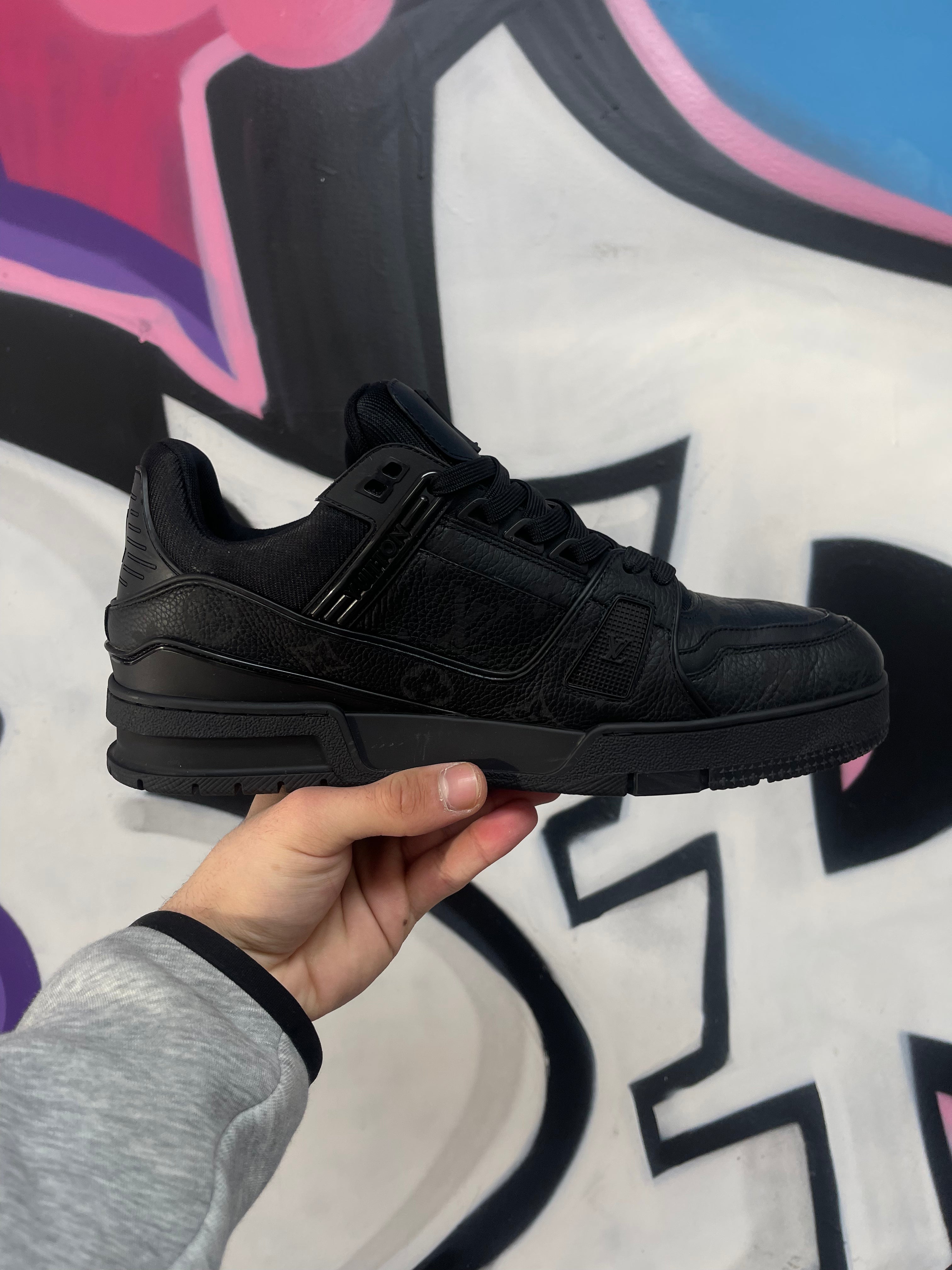 Louis Vuitton Black Monogram Trainer Sneakers