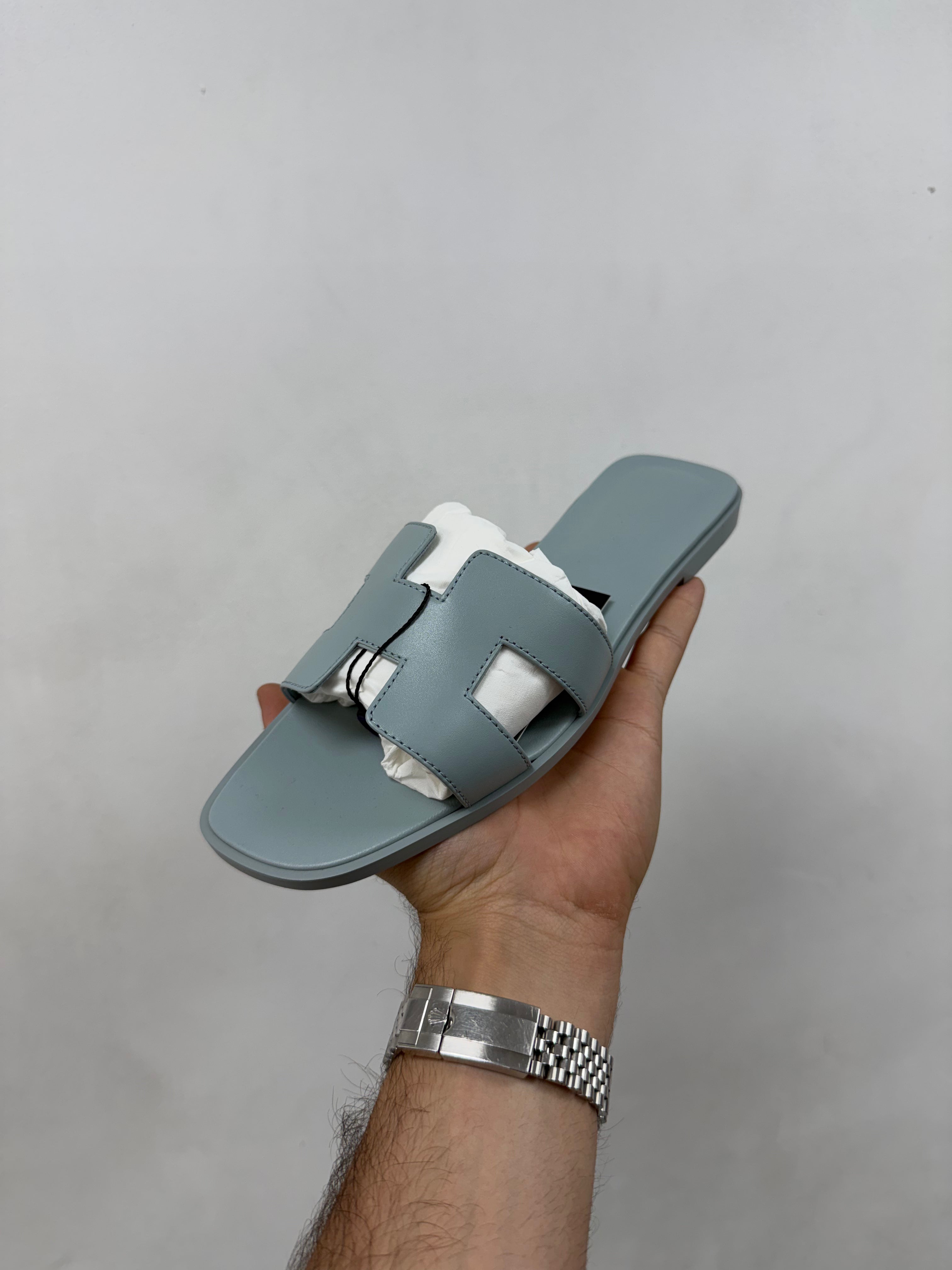 Hermes Baby Blue Oran Sandals