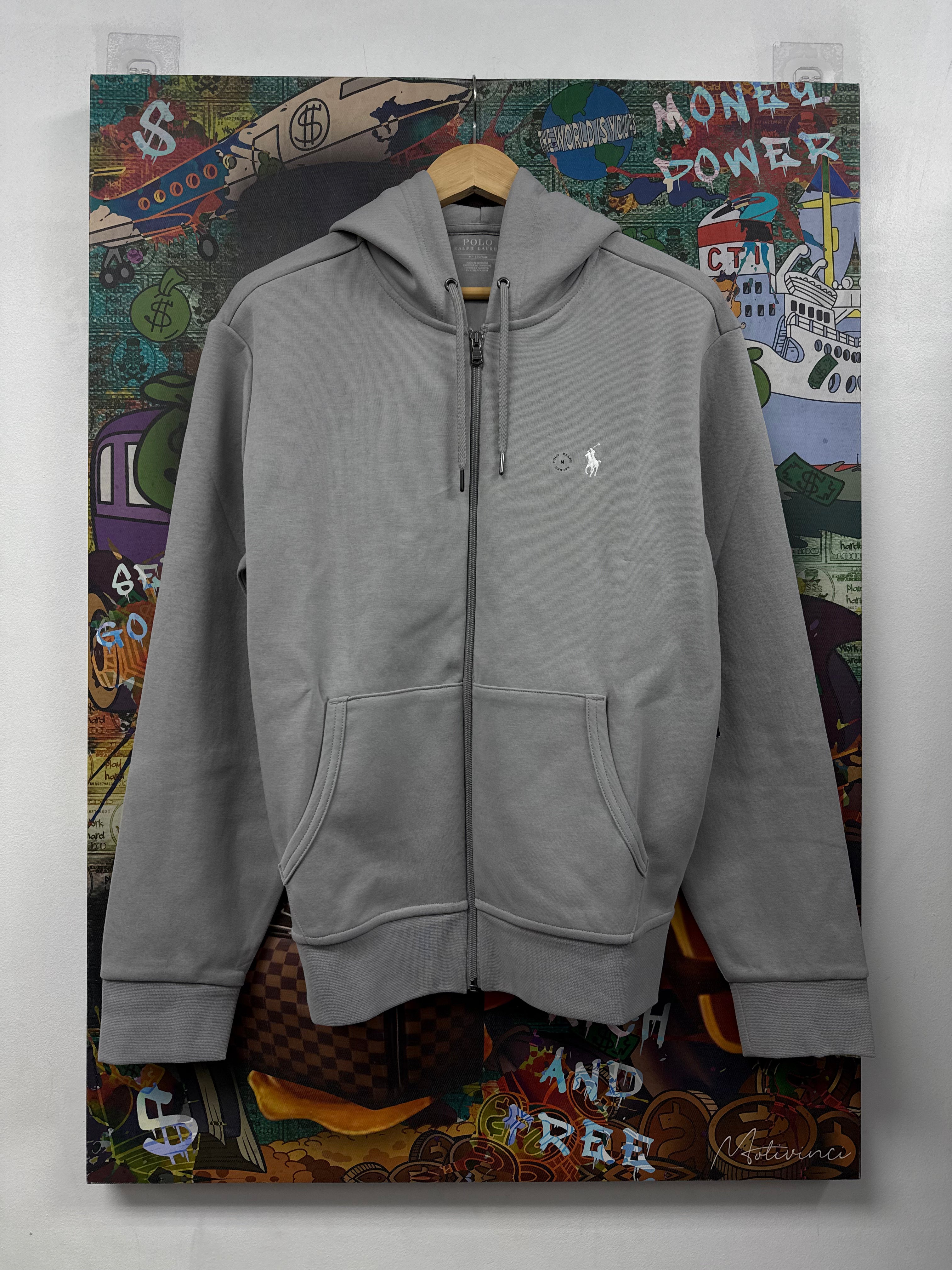 Polo Grey White Tech Zip Up