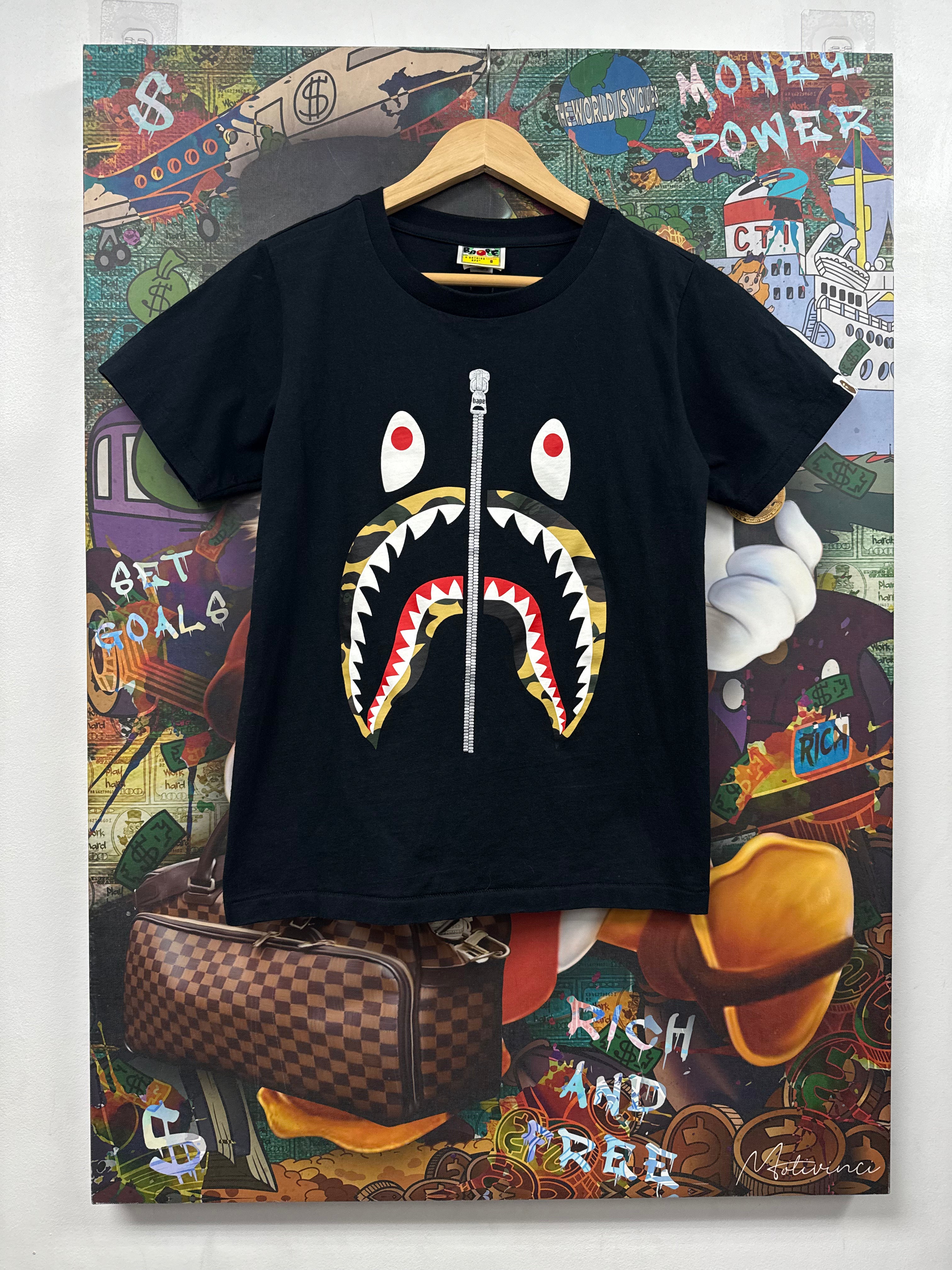 BAPE Black Camo Shark Split (Ladies) Tee
