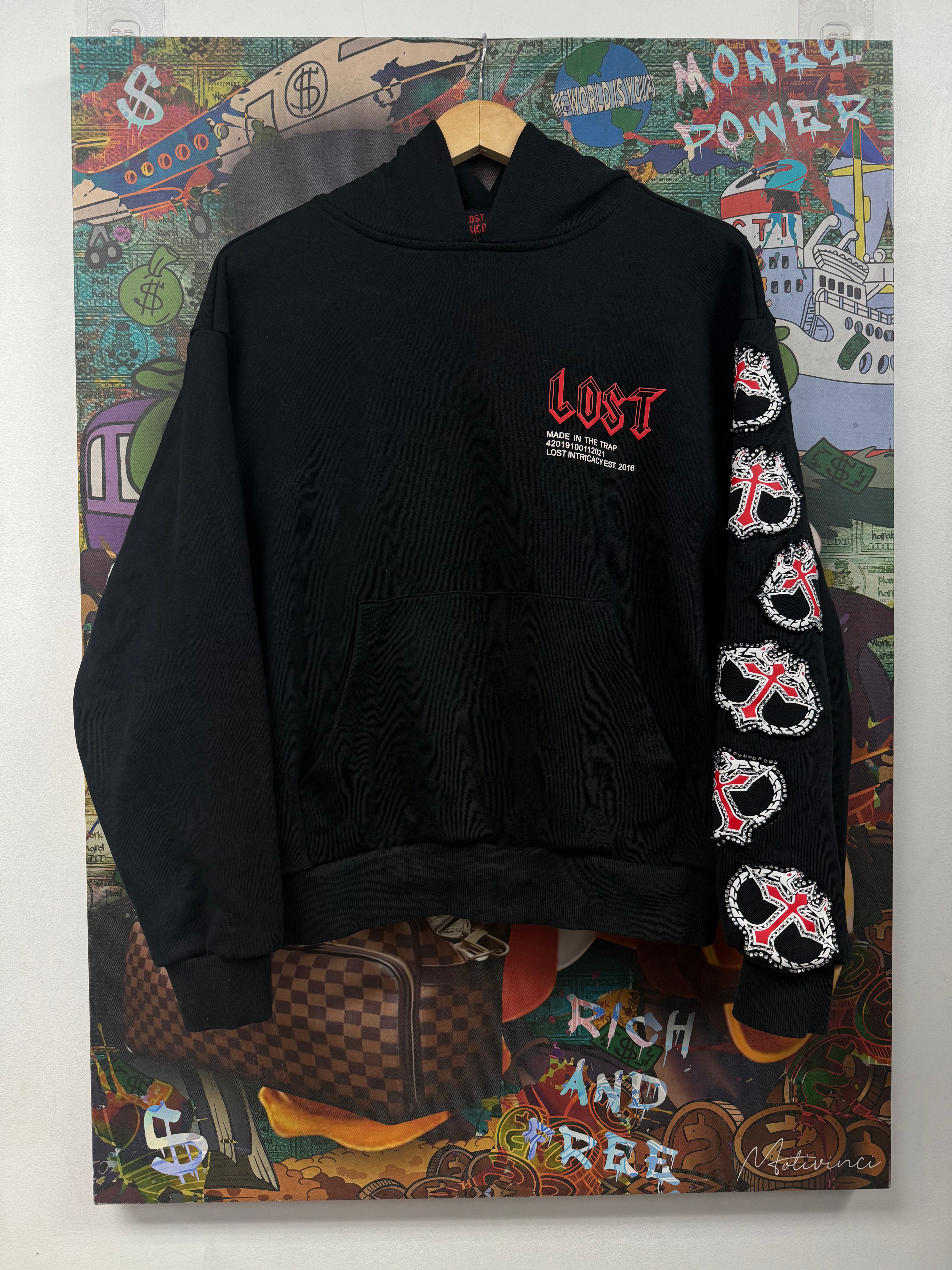 Lost Intricacy Black Red MITT Hoodie