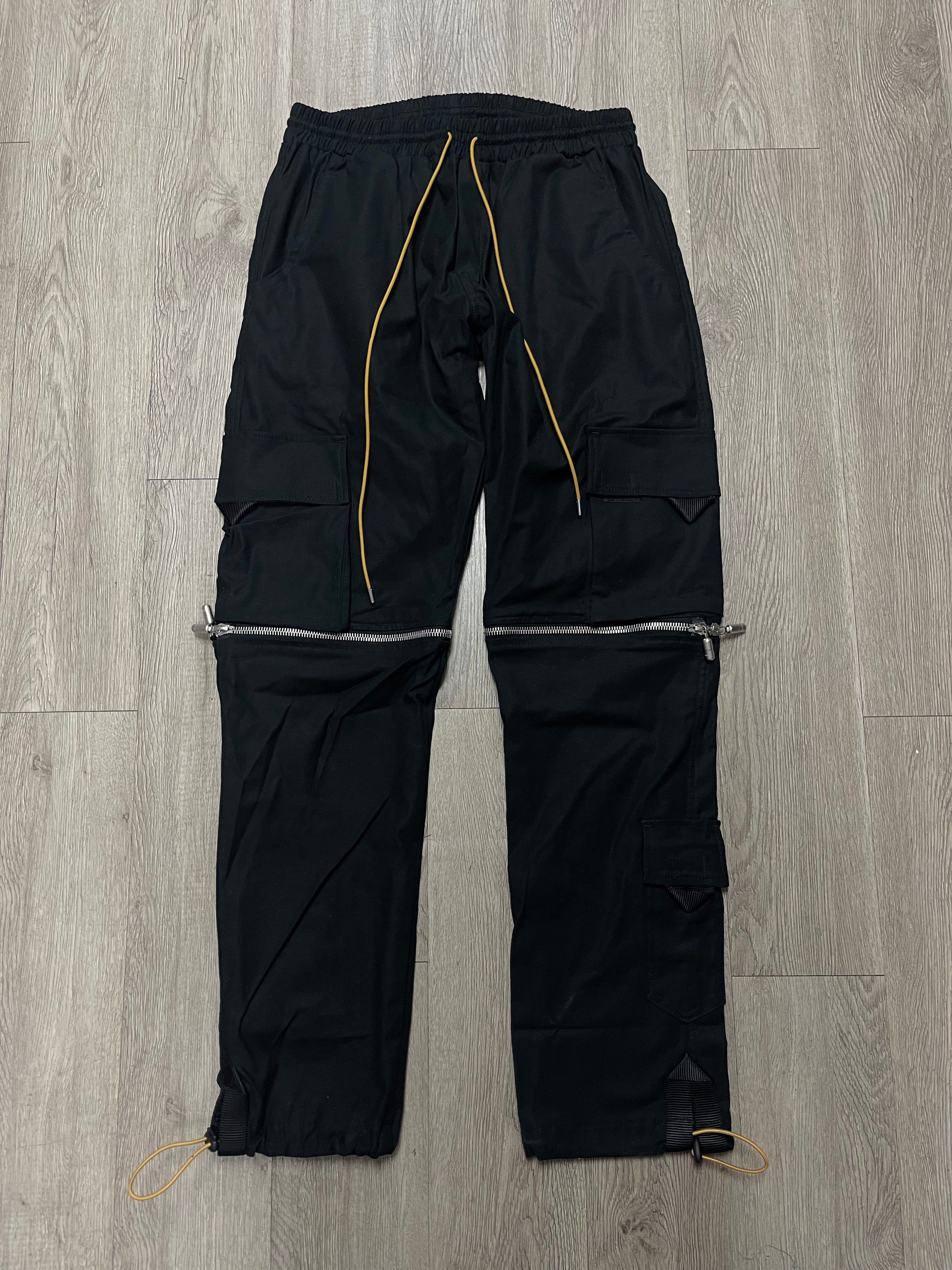 Rhude Black Nylon Zipper Cargo Pants