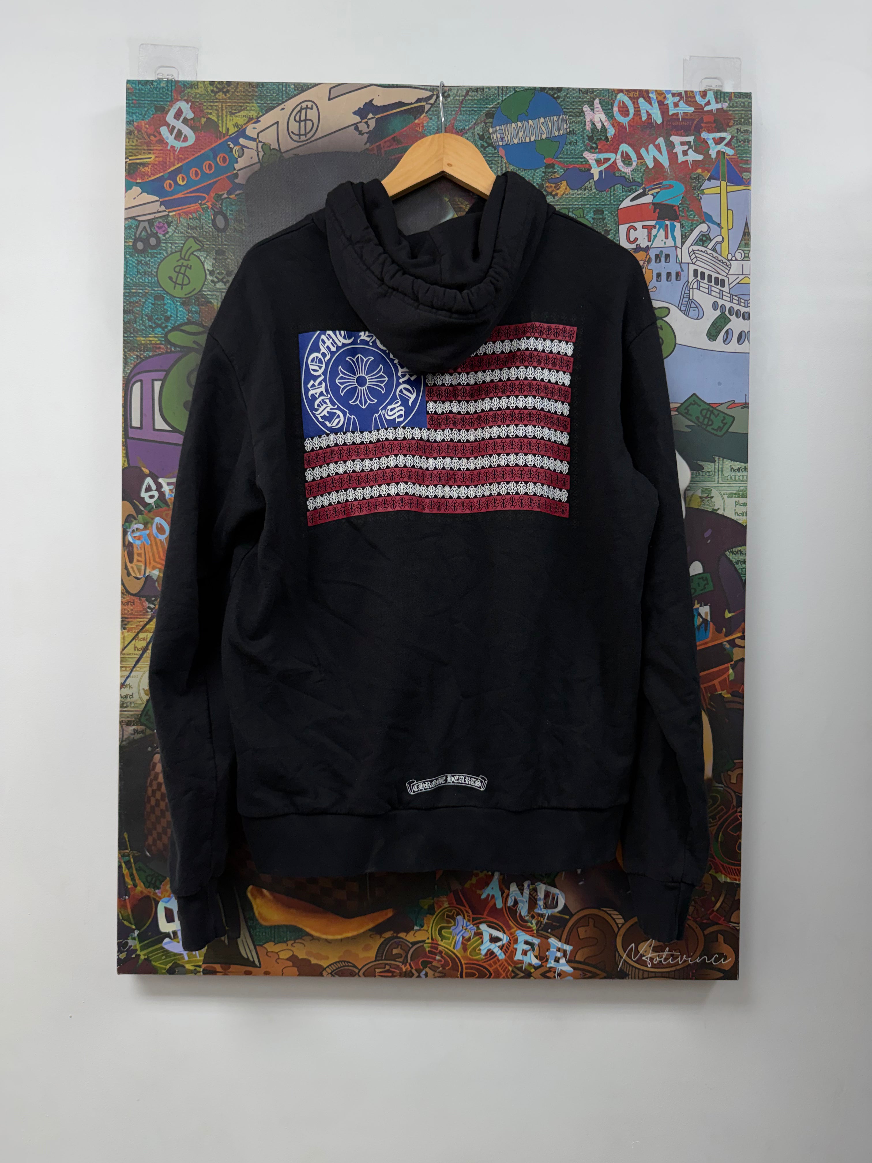 Chrome Hearts Black USA Flag Hoodie