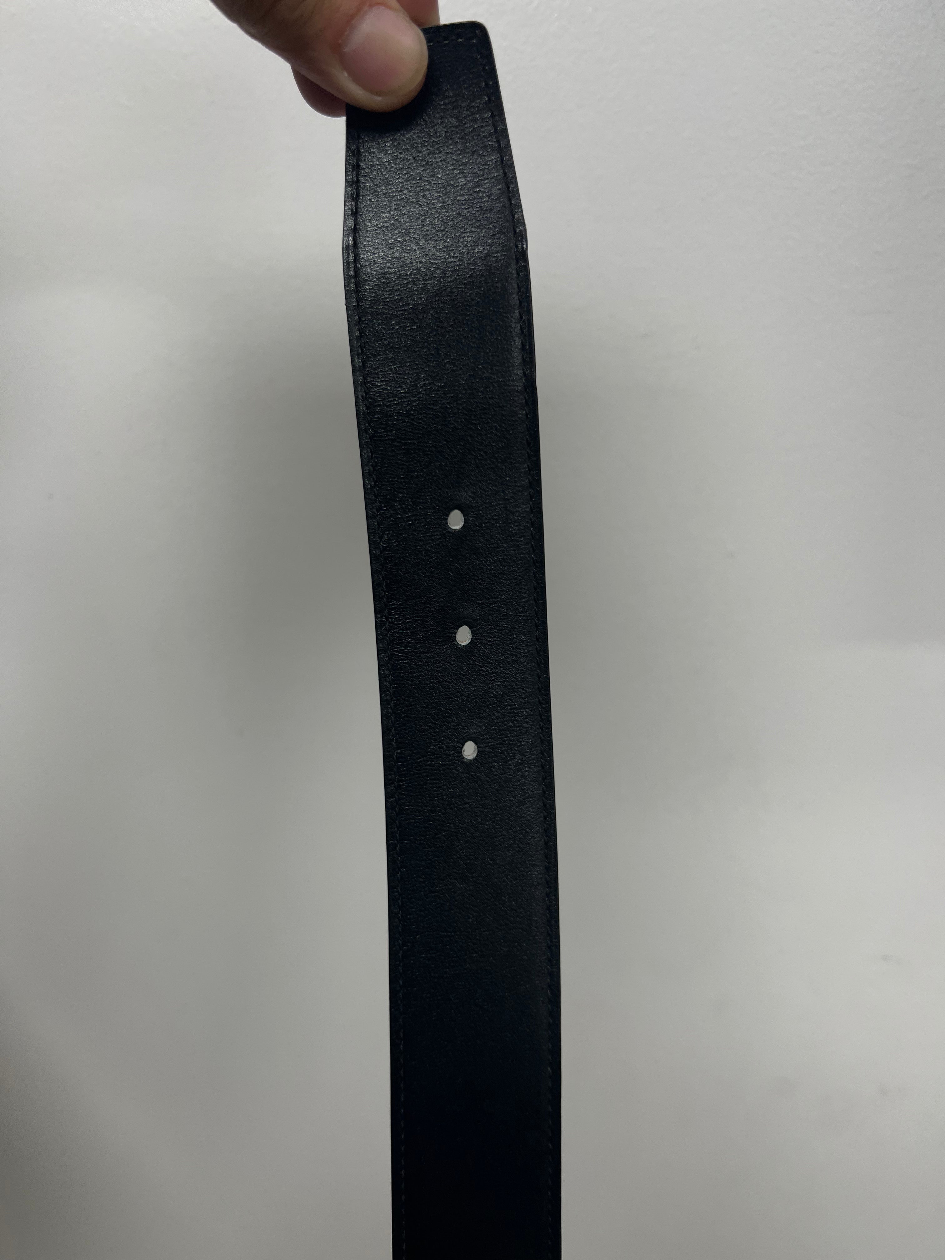 Hermes Black Brown Gold Buckle Reversible Belt