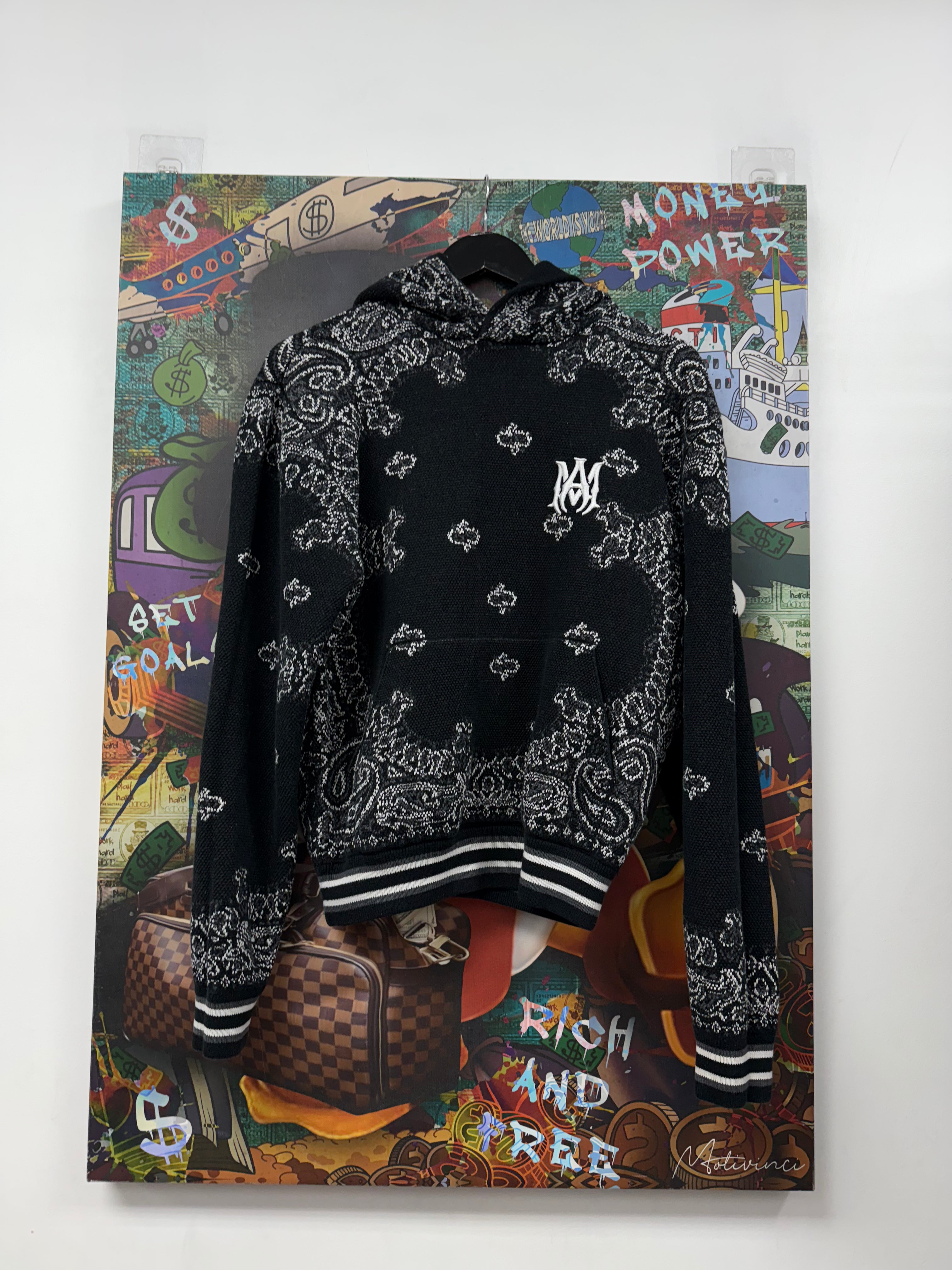 Amiri Black Paisley MA Hoodie