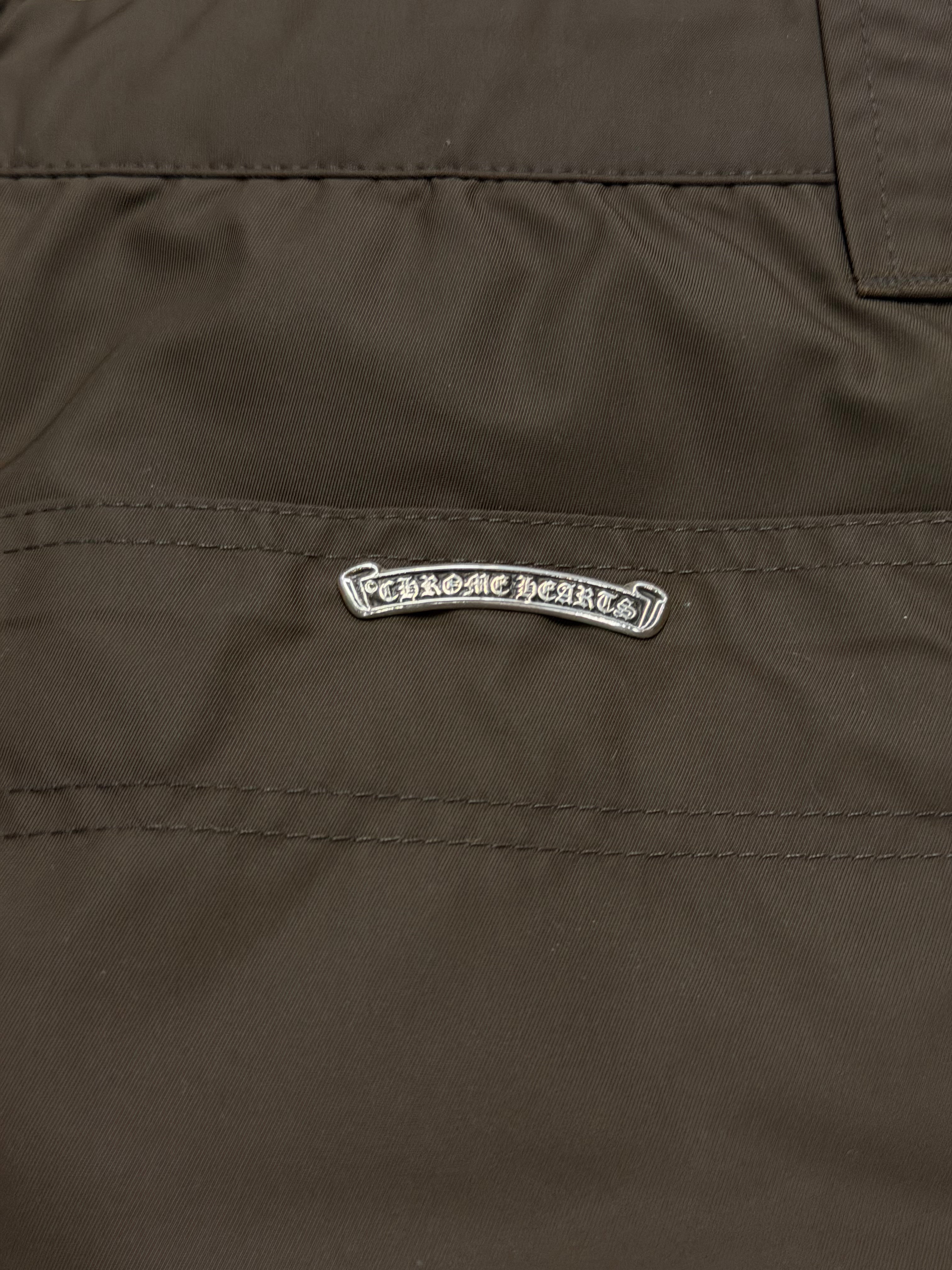 Chrome Hearts 'Leather Double Knee' Nylon Brown Pants