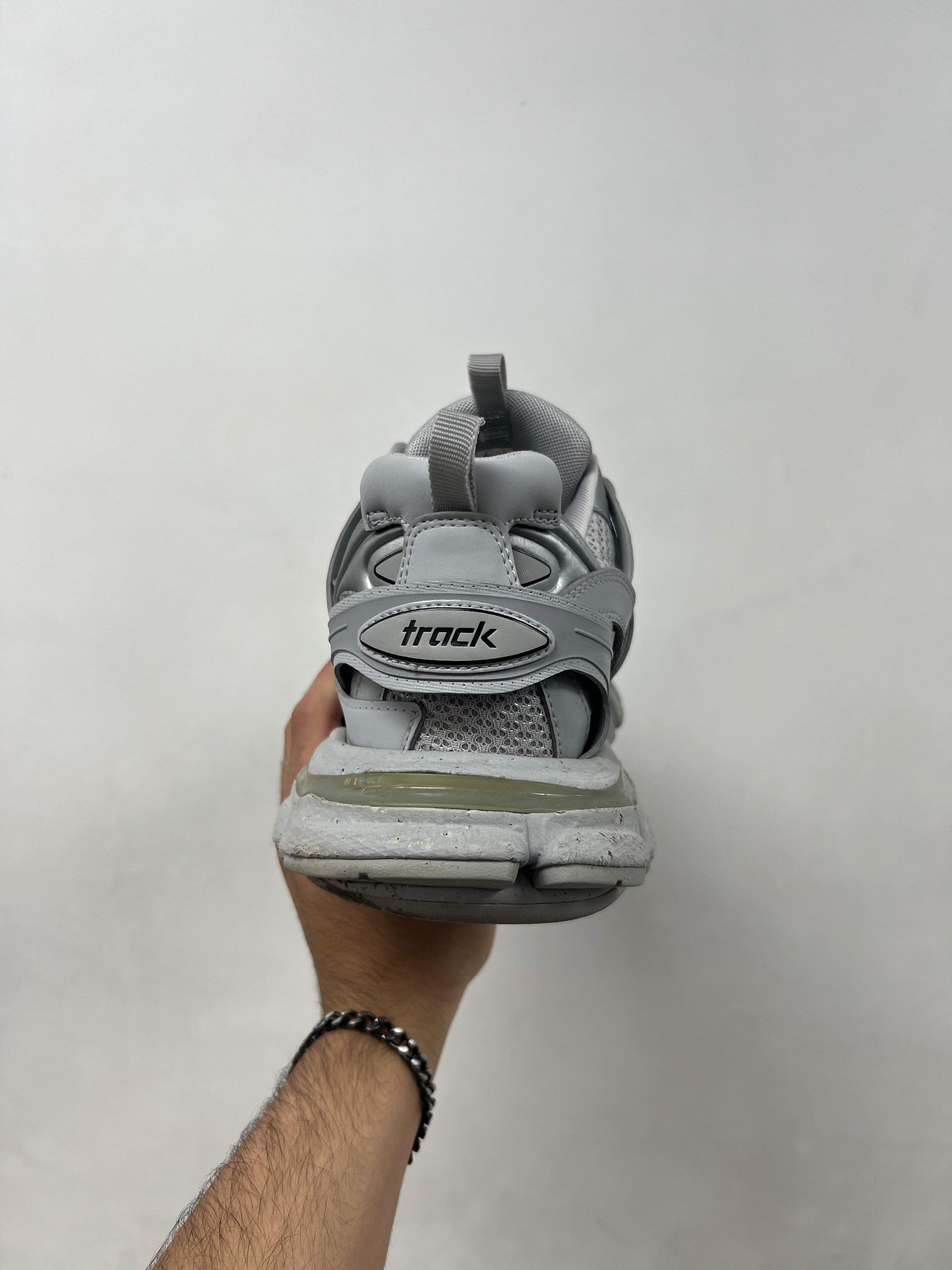 Balenciaga Grey Speckle Track Sneakers