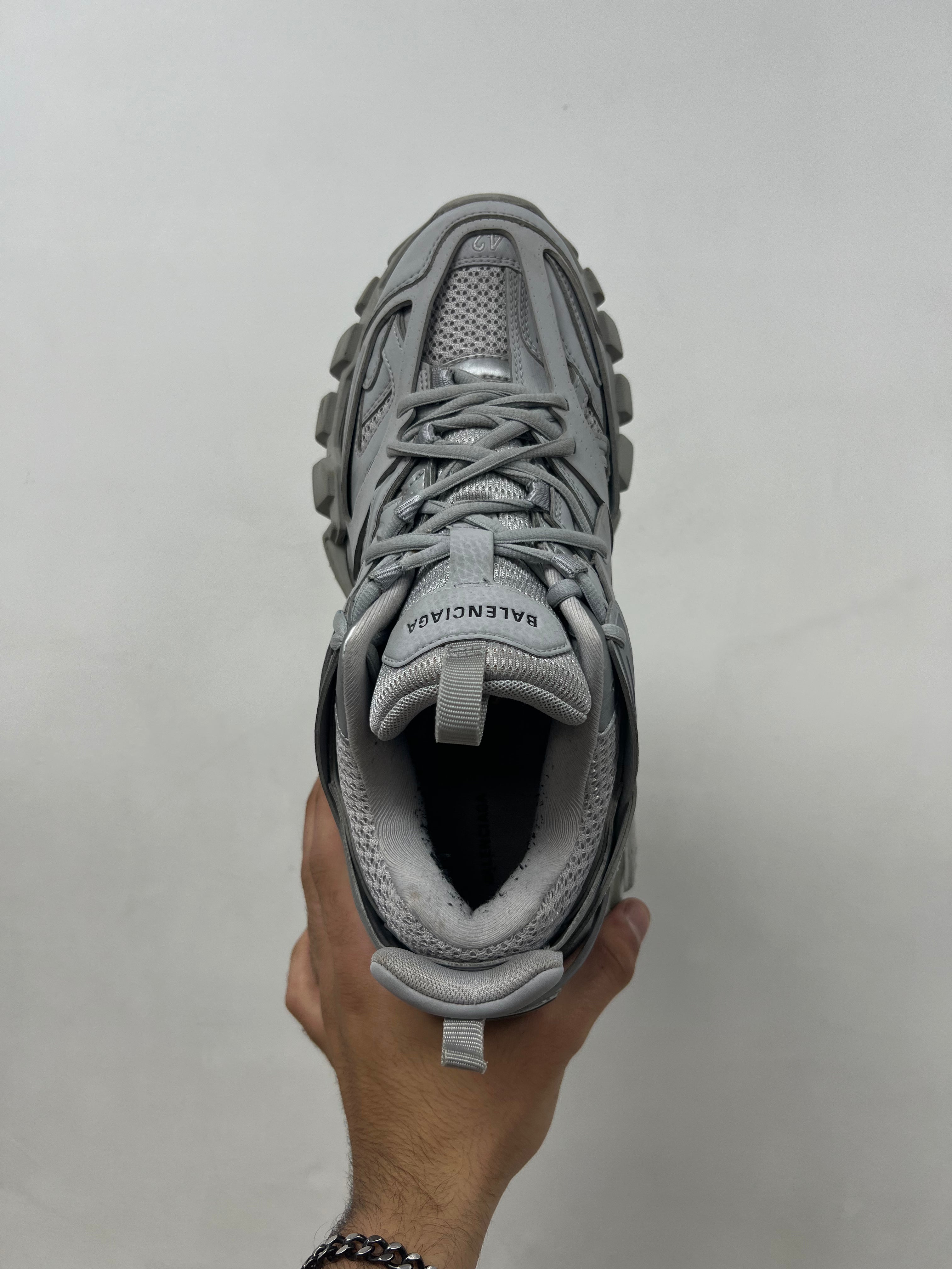 Balenciaga Grey Speckle Track Sneakers