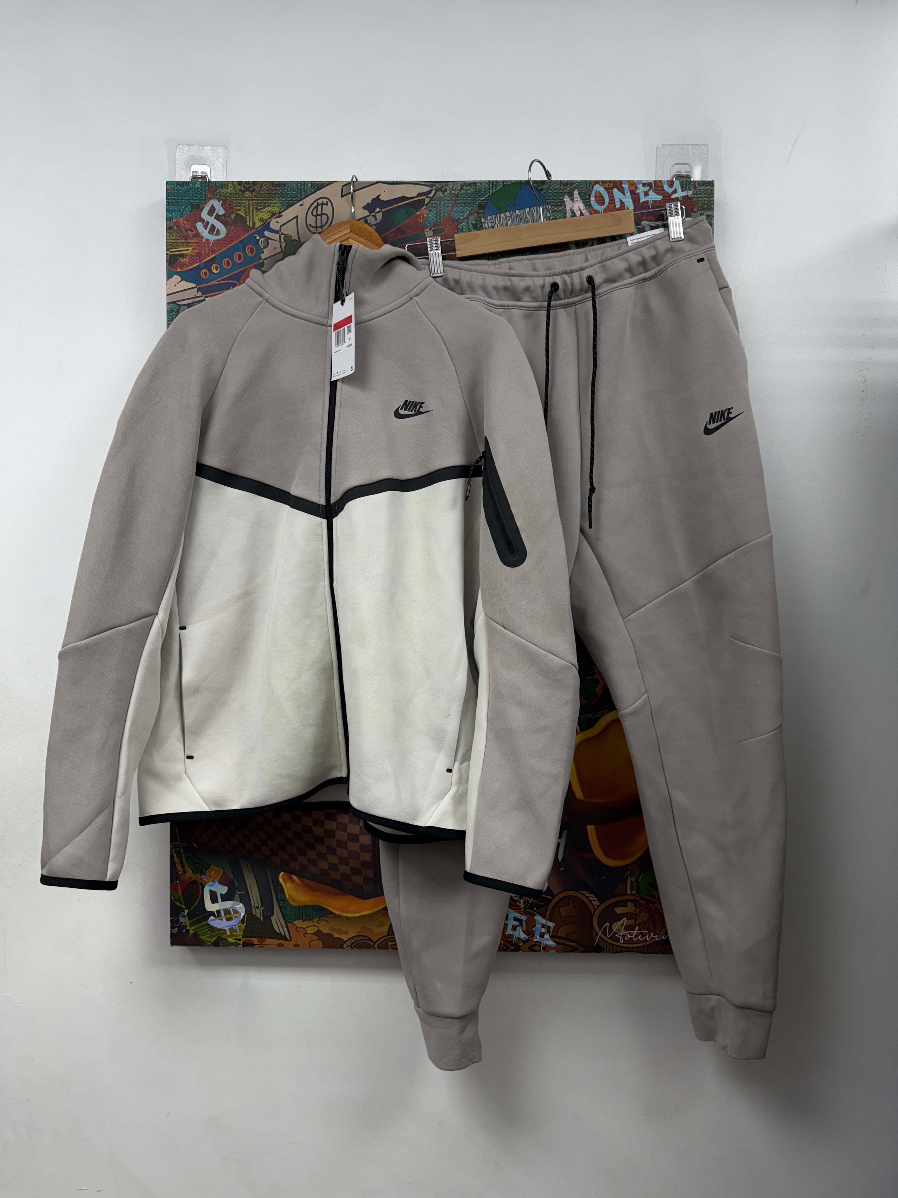 Nike Grey Cream Tech Sweatsuit