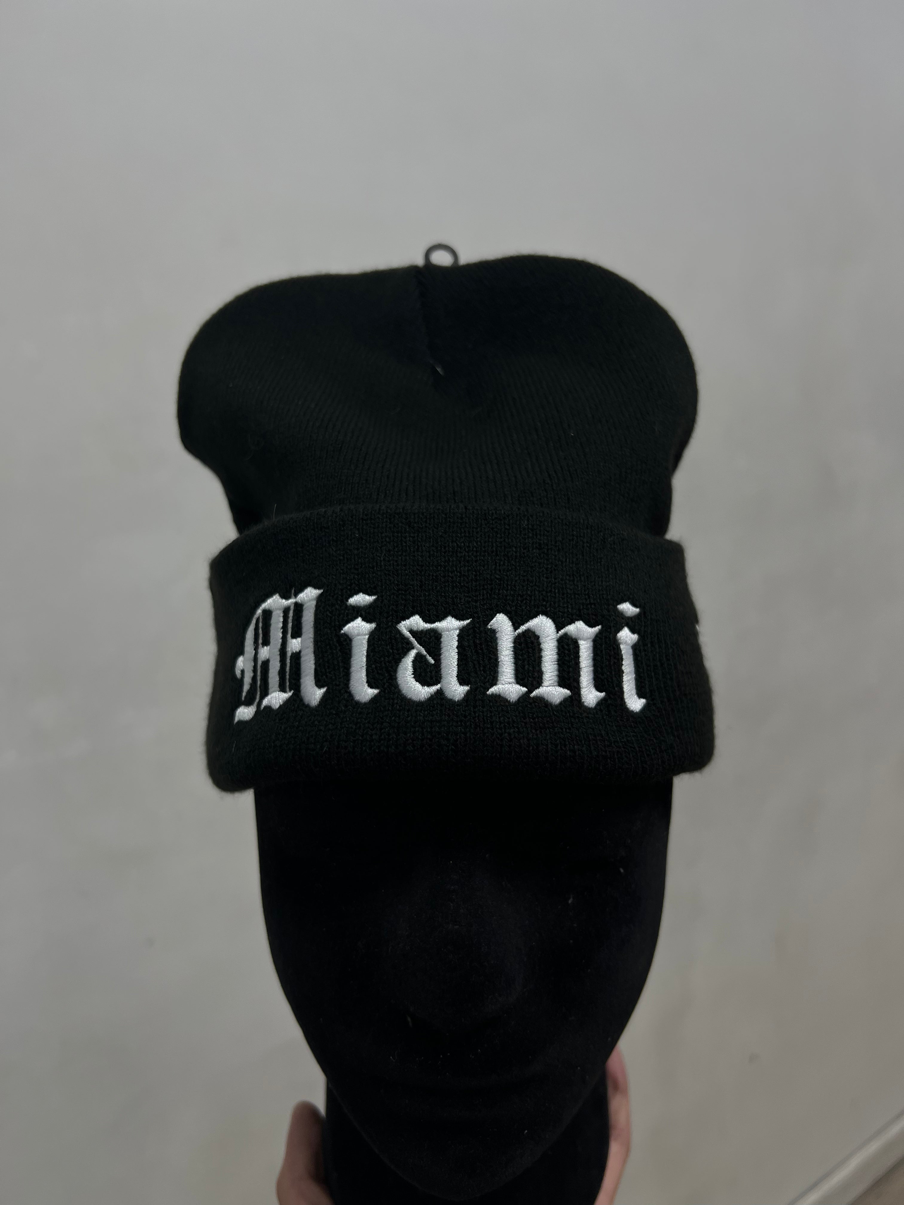 Supreme Black Miami Embroidered Beanie