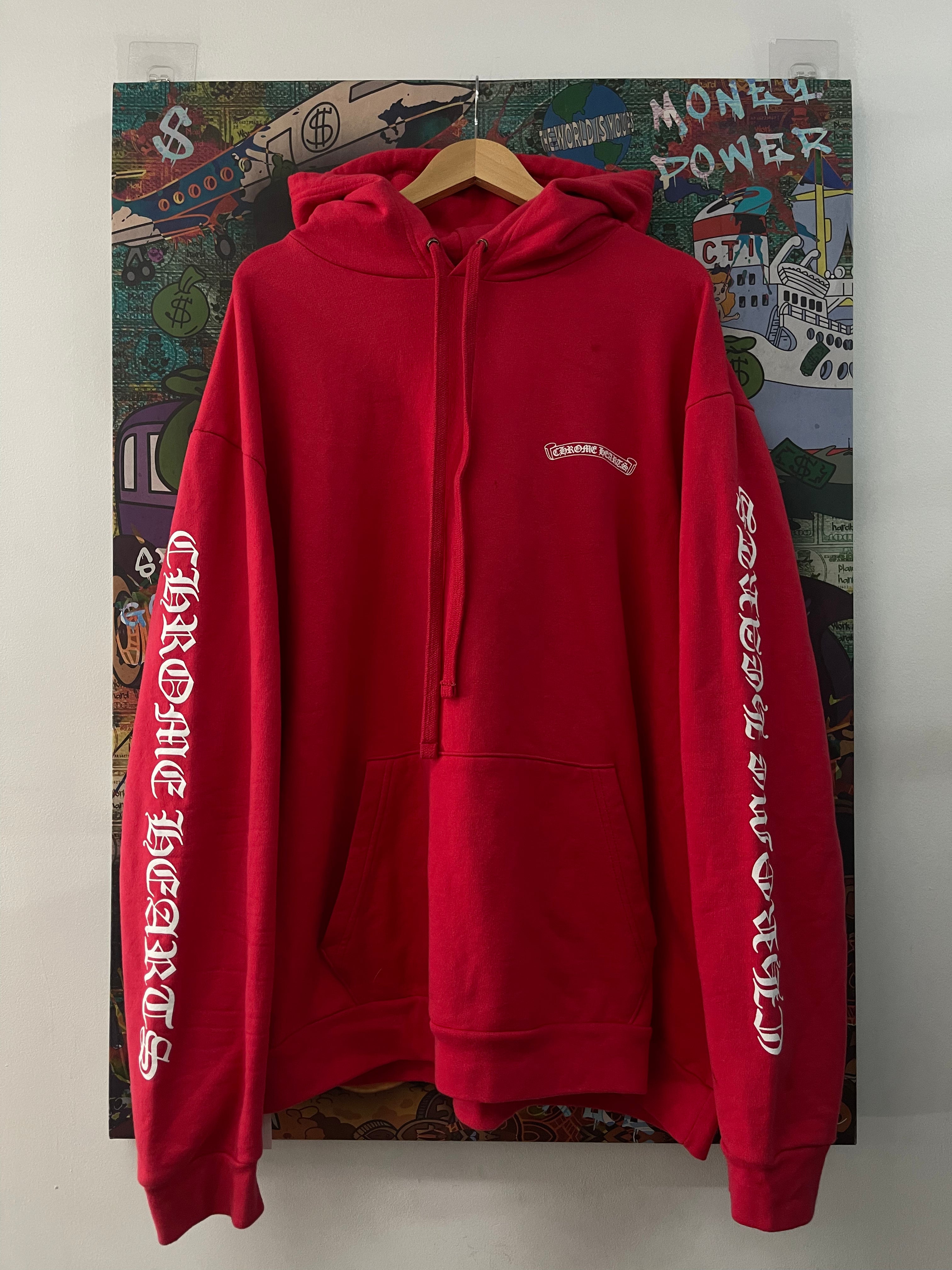 Chrome Red Scroll Logo Hoodie